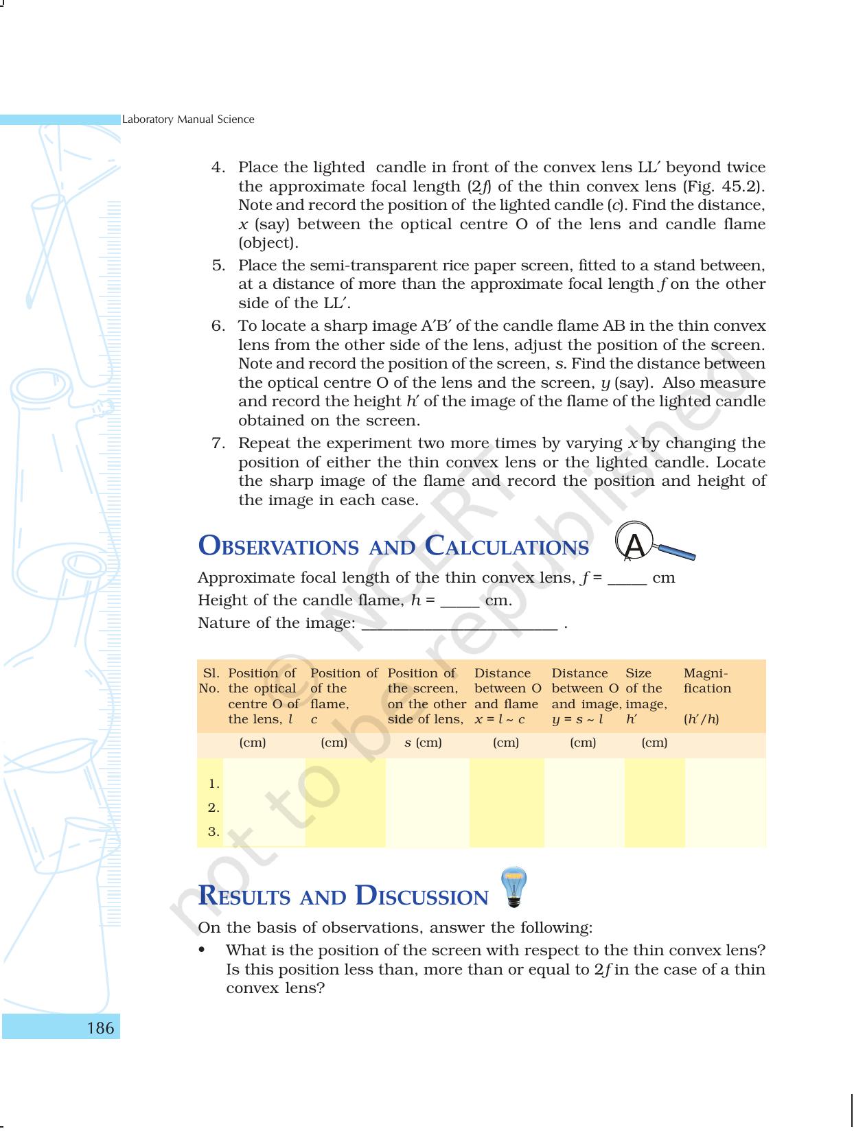 NCERT Laboratory Manuals for Class X Science - The Natural Phenomenon - Page 55