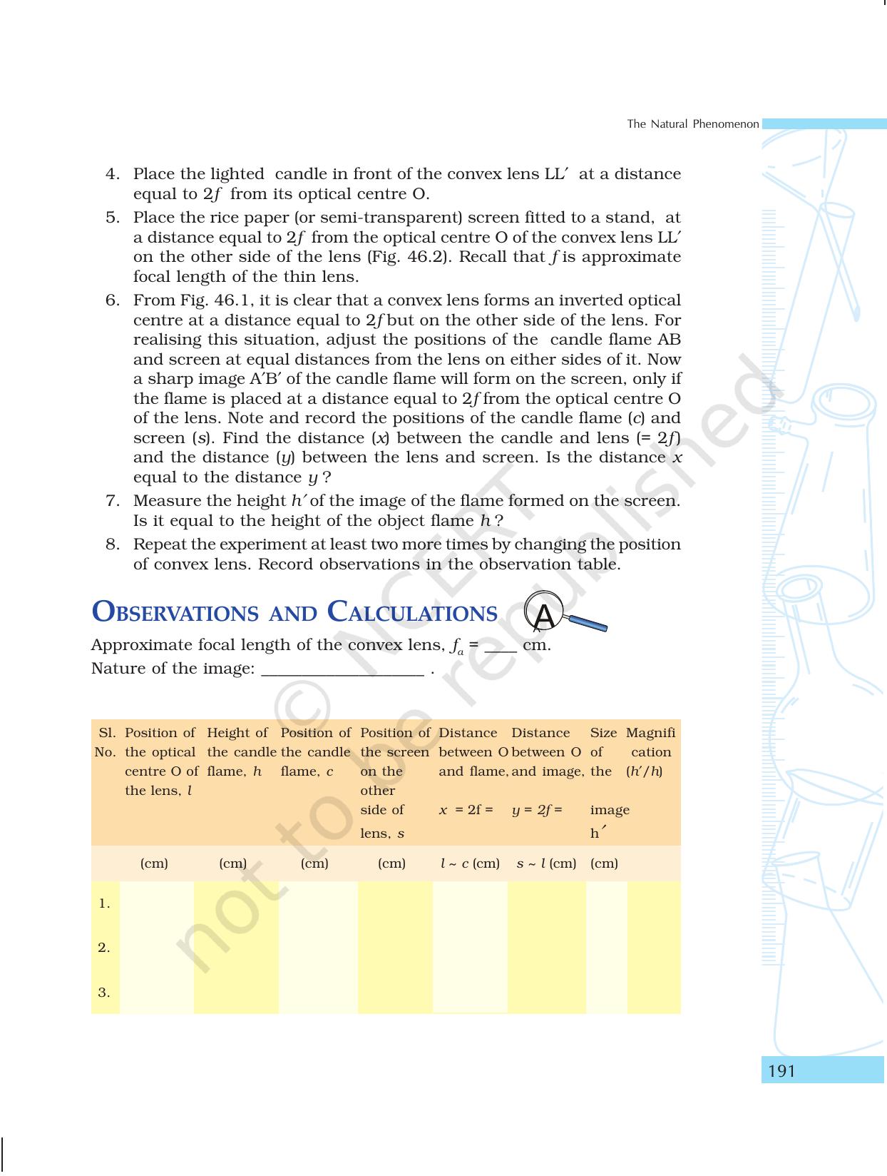 NCERT Laboratory Manuals for Class X Science - The Natural Phenomenon - Page 60