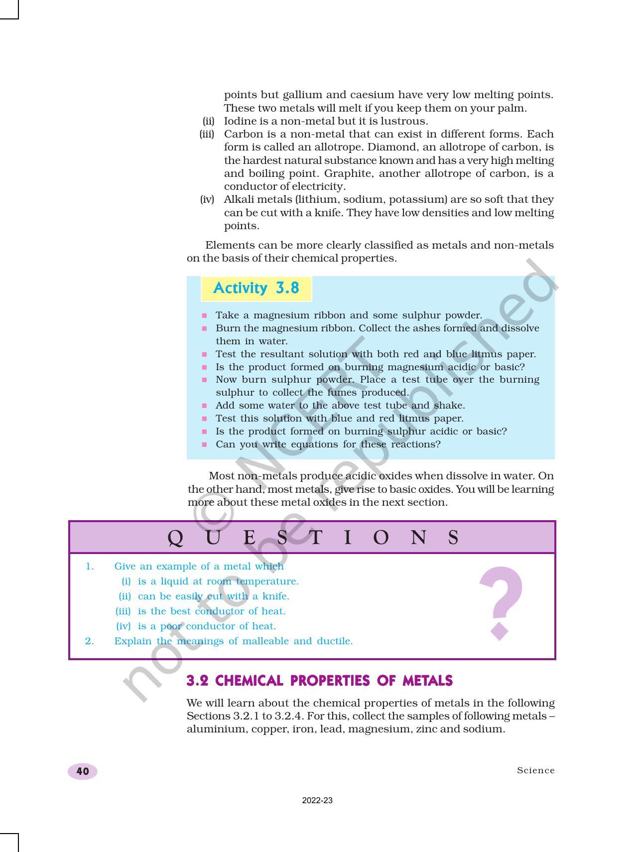 NCERT Book for Class 10 Science Chapter 3 Metals and Non-Metals - Page 4
