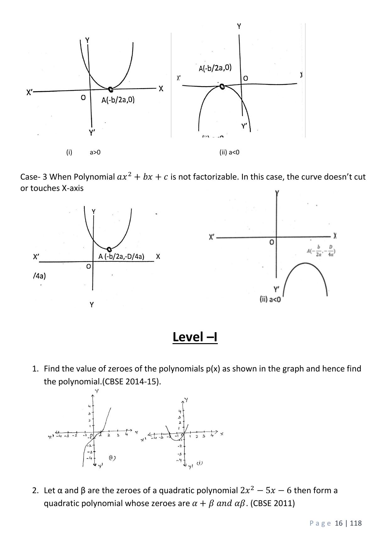 CBSE Worksheets for Class 10 Maths Polynomials Assignment 8 - Page 4