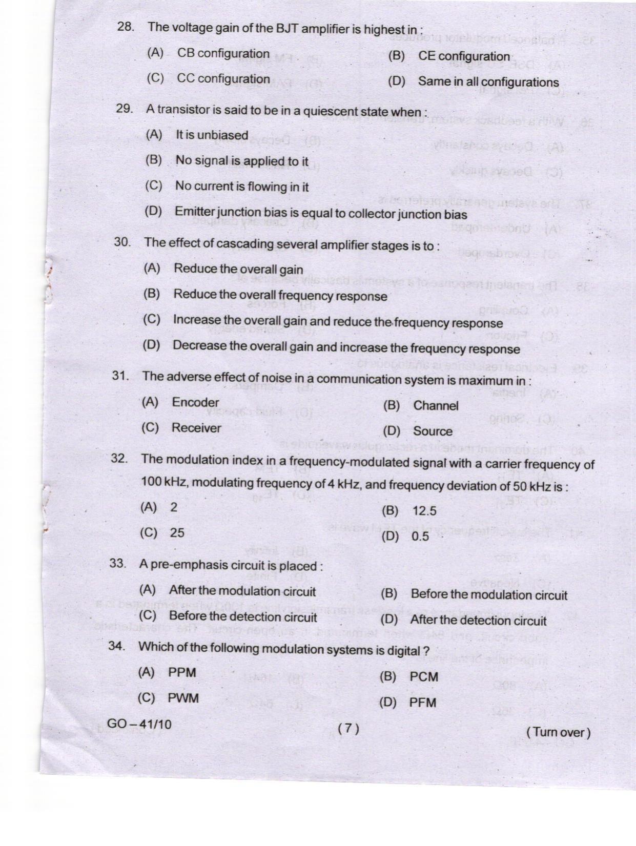 Odisha CPET 2024 ELECTRONICS SCIENCE Question Paper - Page 7