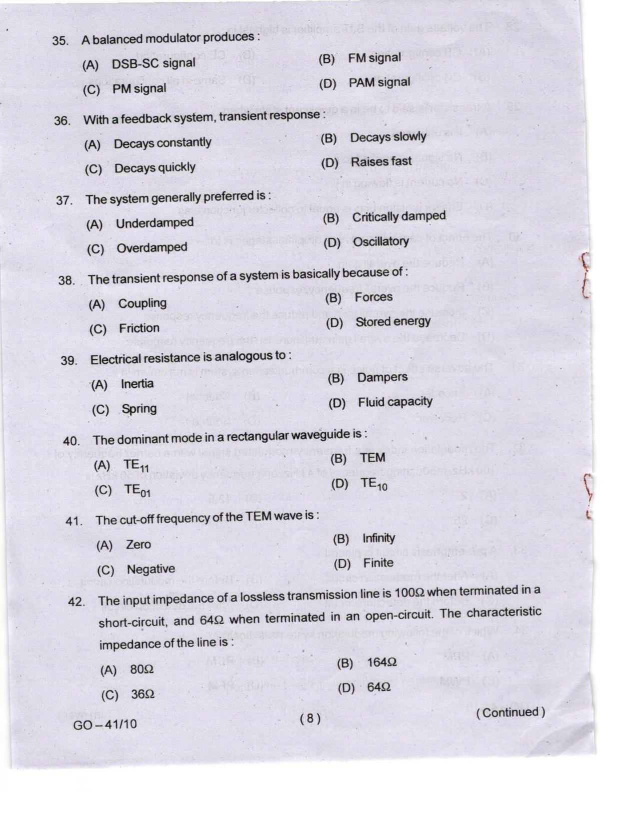 Odisha CPET 2024 ELECTRONICS SCIENCE Question Paper - Page 8