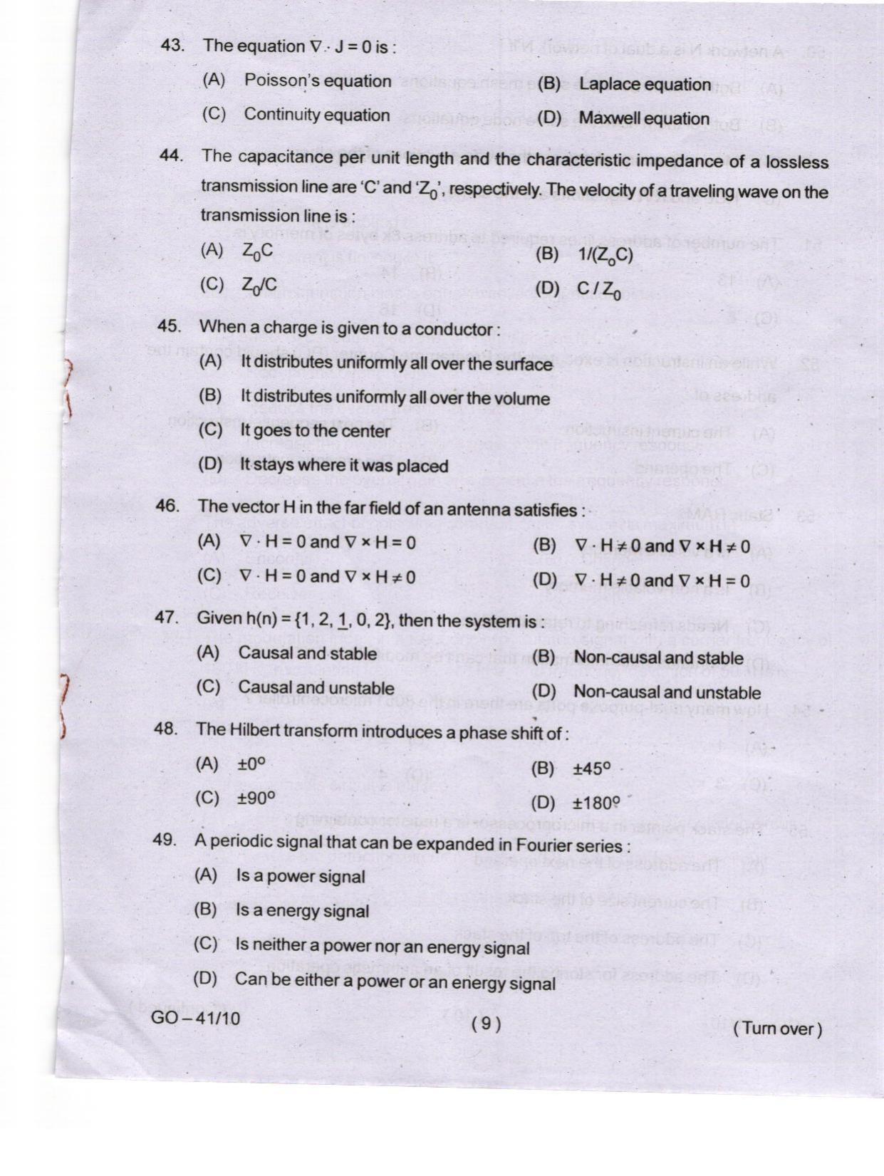 Odisha CPET 2024 ELECTRONICS SCIENCE Question Paper - Page 9