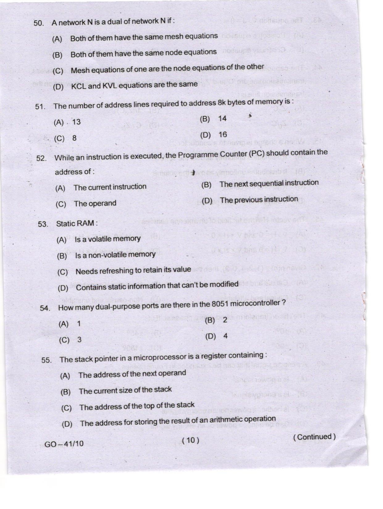Odisha CPET 2024 ELECTRONICS SCIENCE Question Paper - Page 10