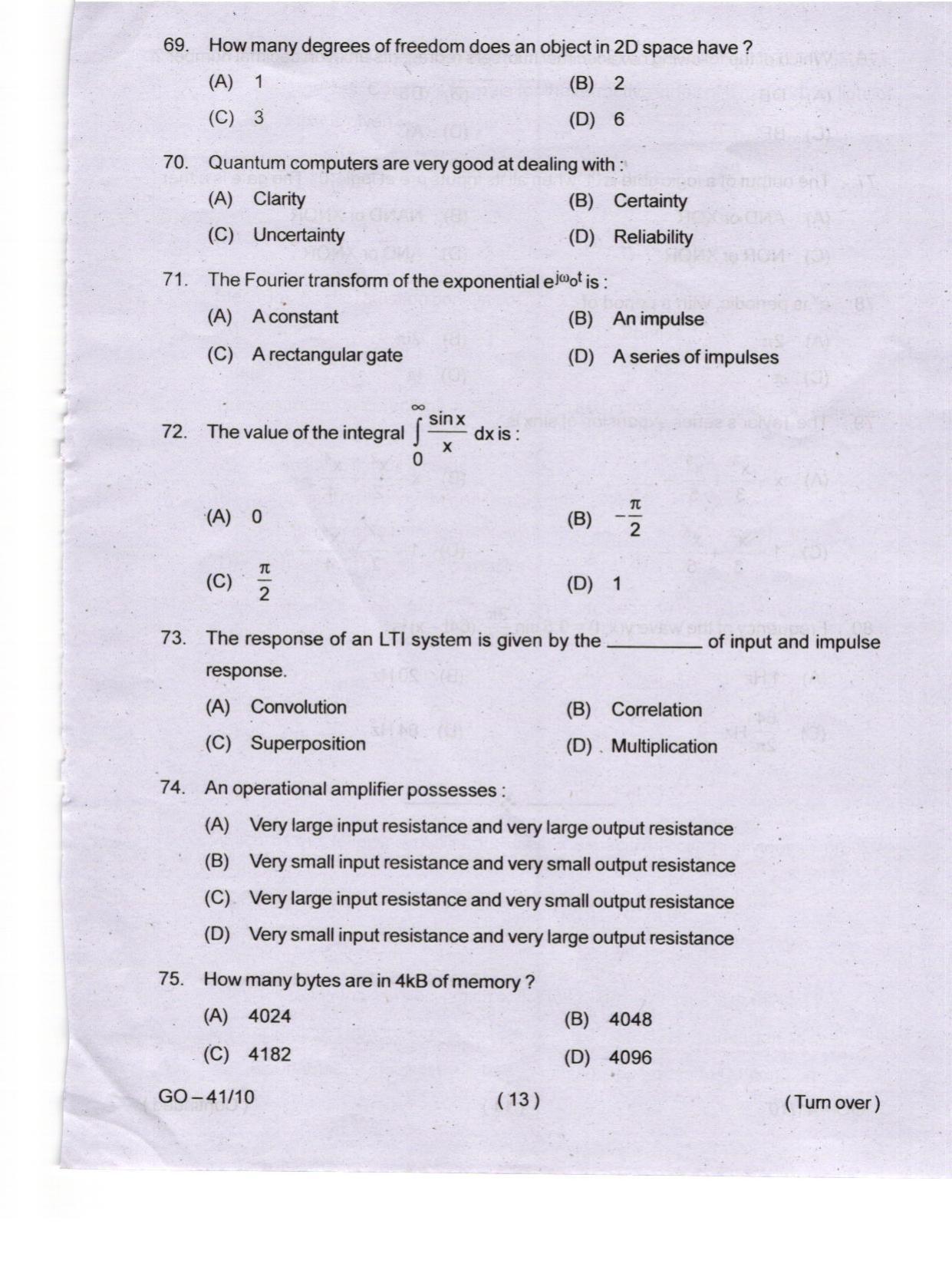 Odisha CPET 2024 ELECTRONICS SCIENCE Question Paper - Page 13