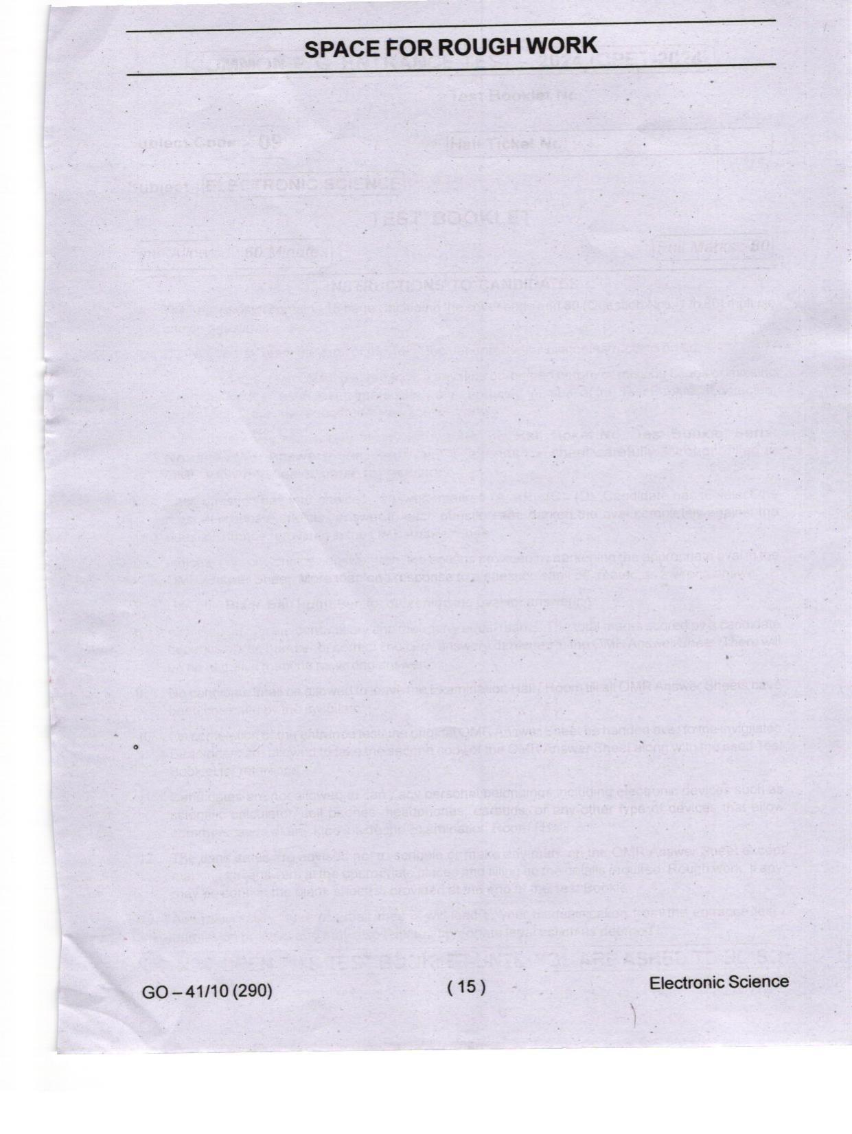 Odisha CPET 2024 ELECTRONICS SCIENCE Question Paper - Page 15