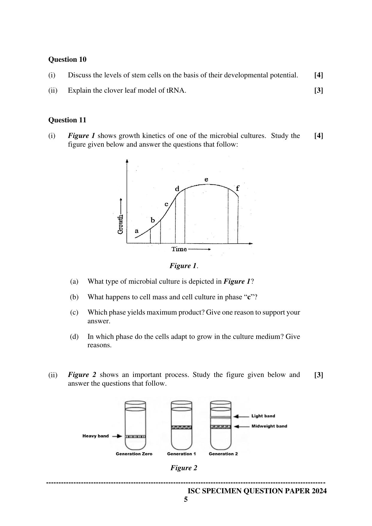 ISC Class 12 2024 Biotechnology Paper 1 Sample Paper - Page 5