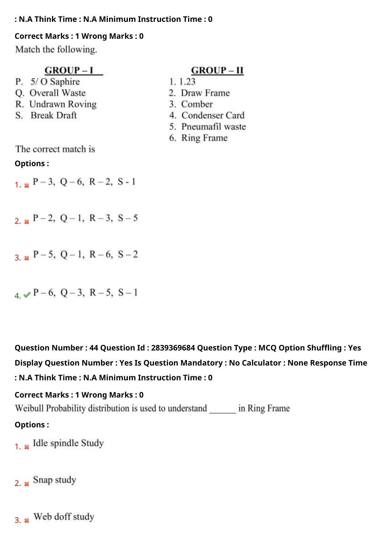TS PGECET 2023: TX-TEXTILE TECHNOLOGY Question Papers - Page 28