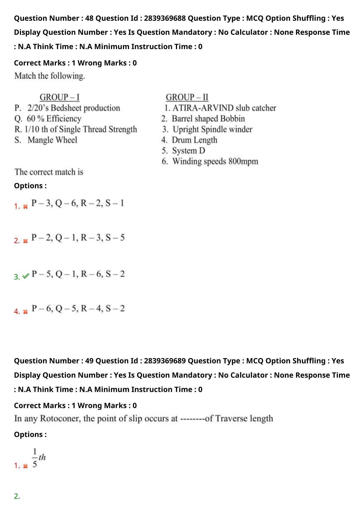 TS PGECET 2023: TX-TEXTILE TECHNOLOGY Question Papers - Page 31
