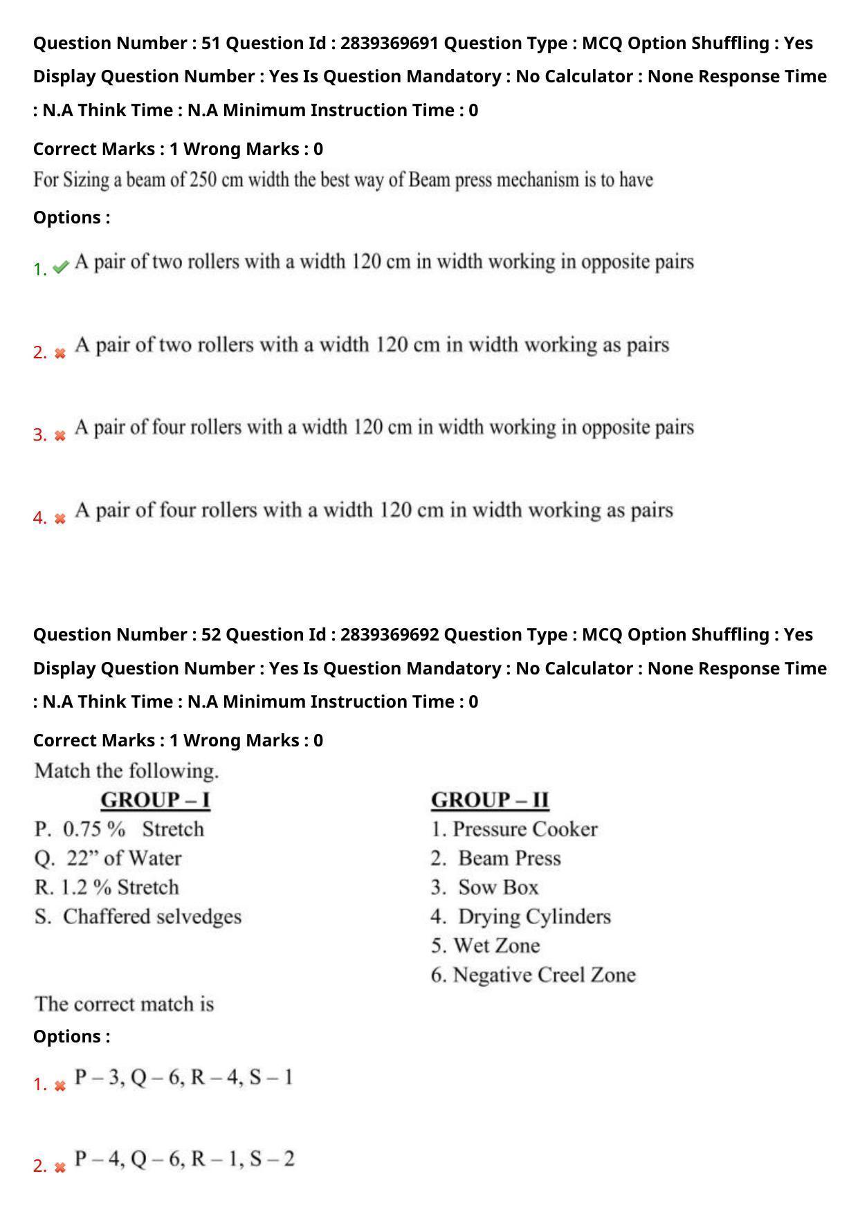 TS PGECET 2023: TX-TEXTILE TECHNOLOGY Question Papers - Page 33
