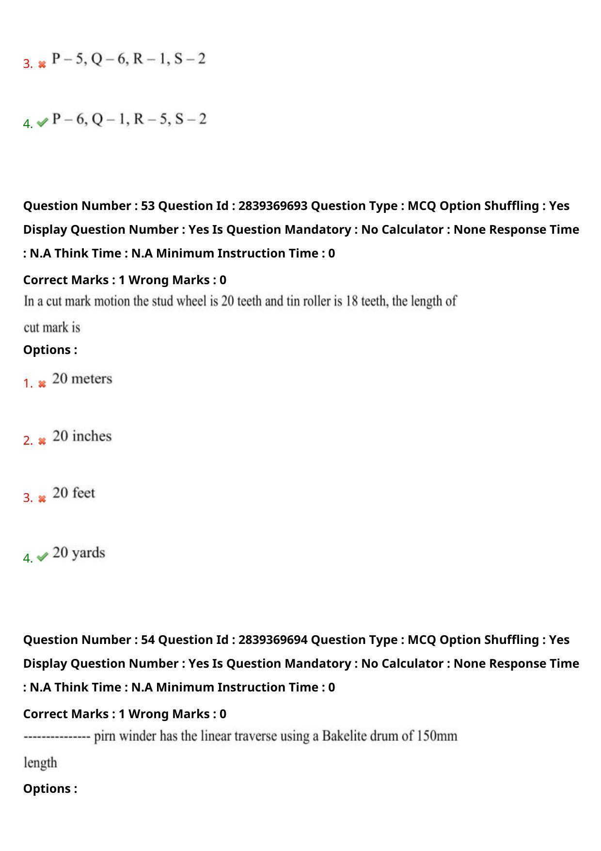 TS PGECET 2023: TX-TEXTILE TECHNOLOGY Question Papers - Page 34