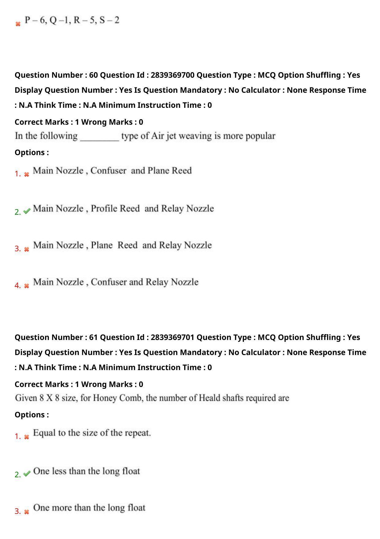 TS PGECET 2023: TX-TEXTILE TECHNOLOGY Question Papers - Page 38