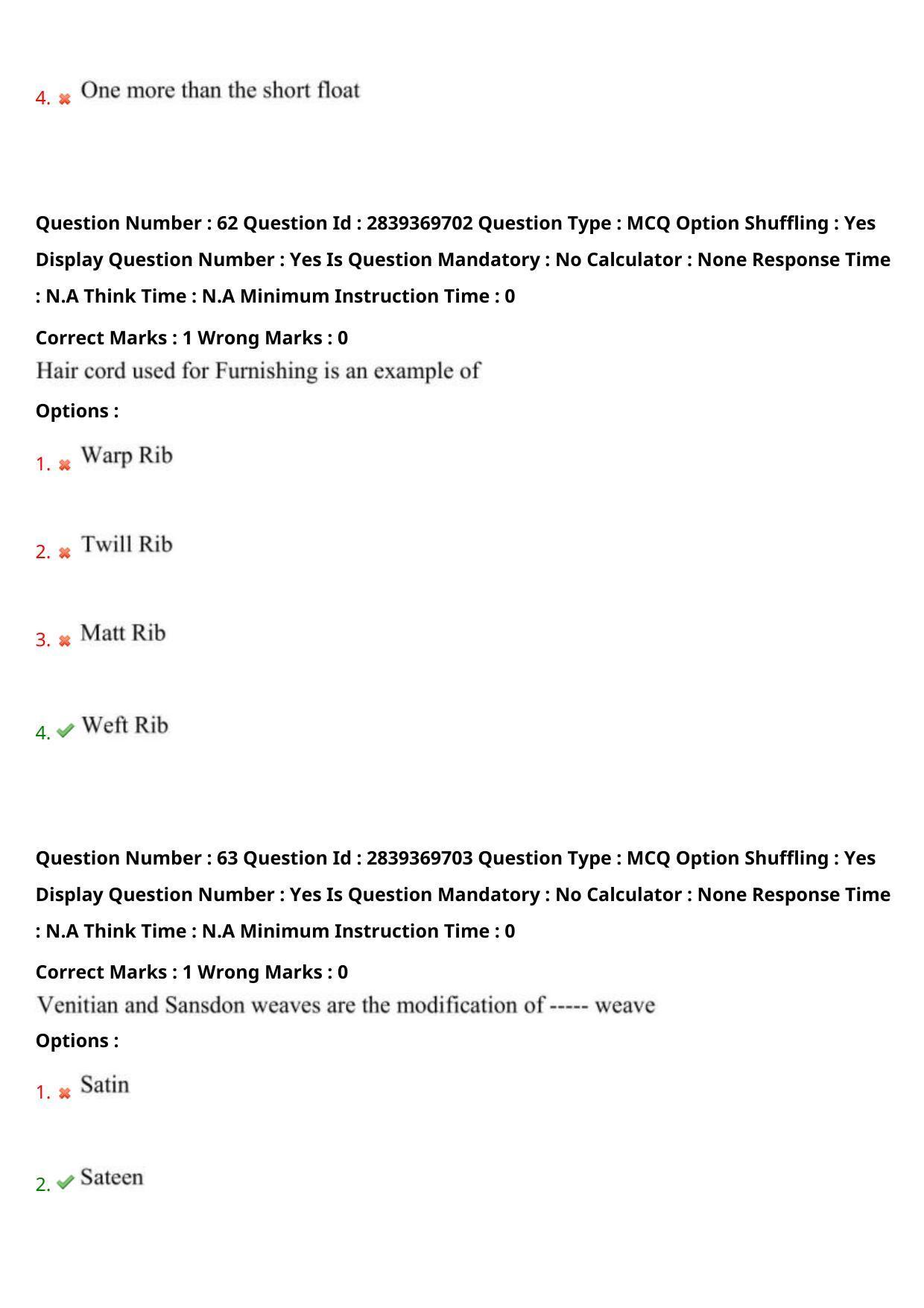 TS PGECET 2023: TX-TEXTILE TECHNOLOGY Question Papers - Page 39