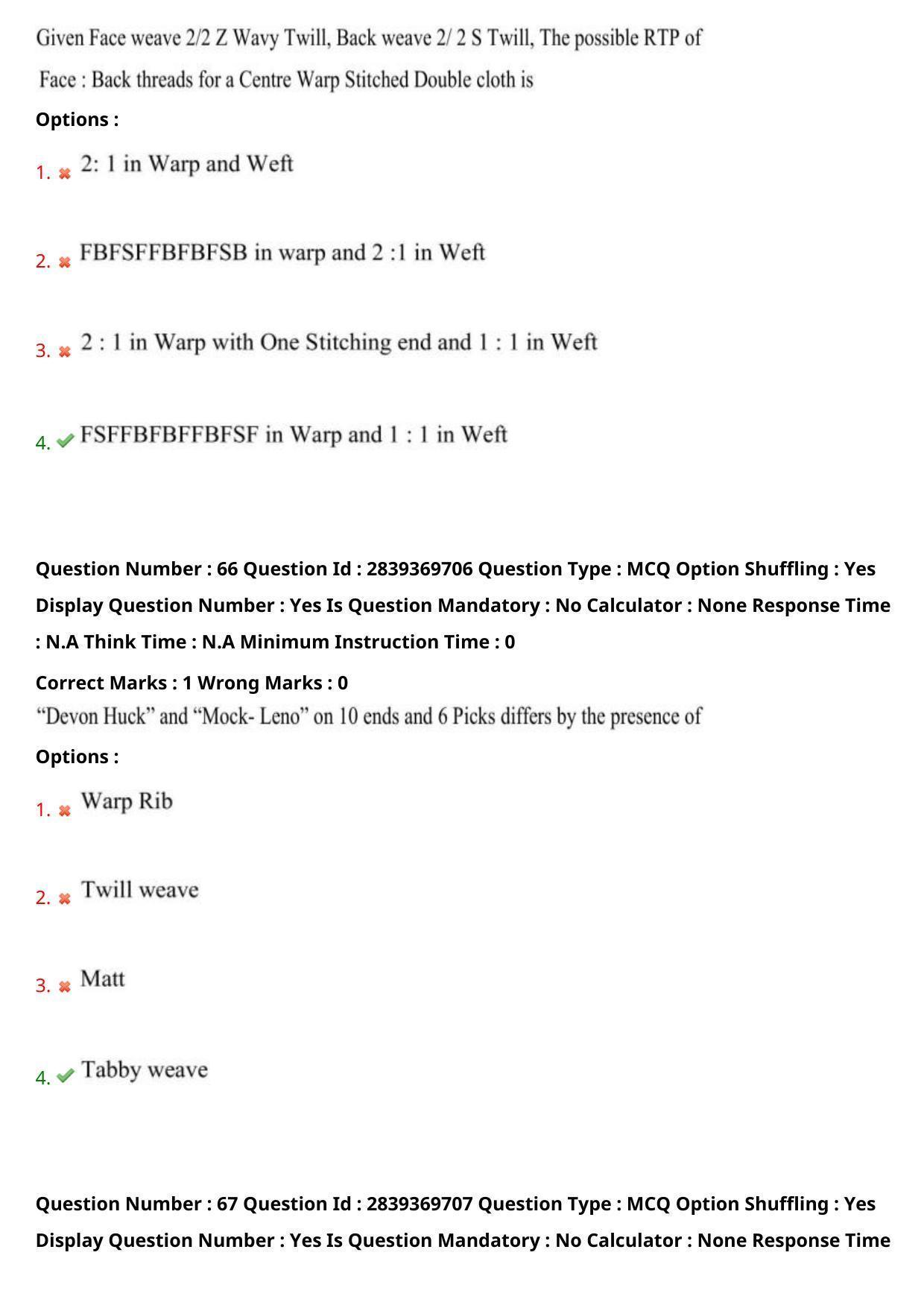 TS PGECET 2023: TX-TEXTILE TECHNOLOGY Question Papers - Page 41