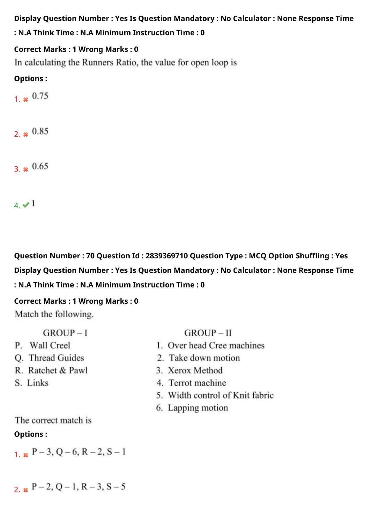 TS PGECET 2023: TX-TEXTILE TECHNOLOGY Question Papers - Page 43