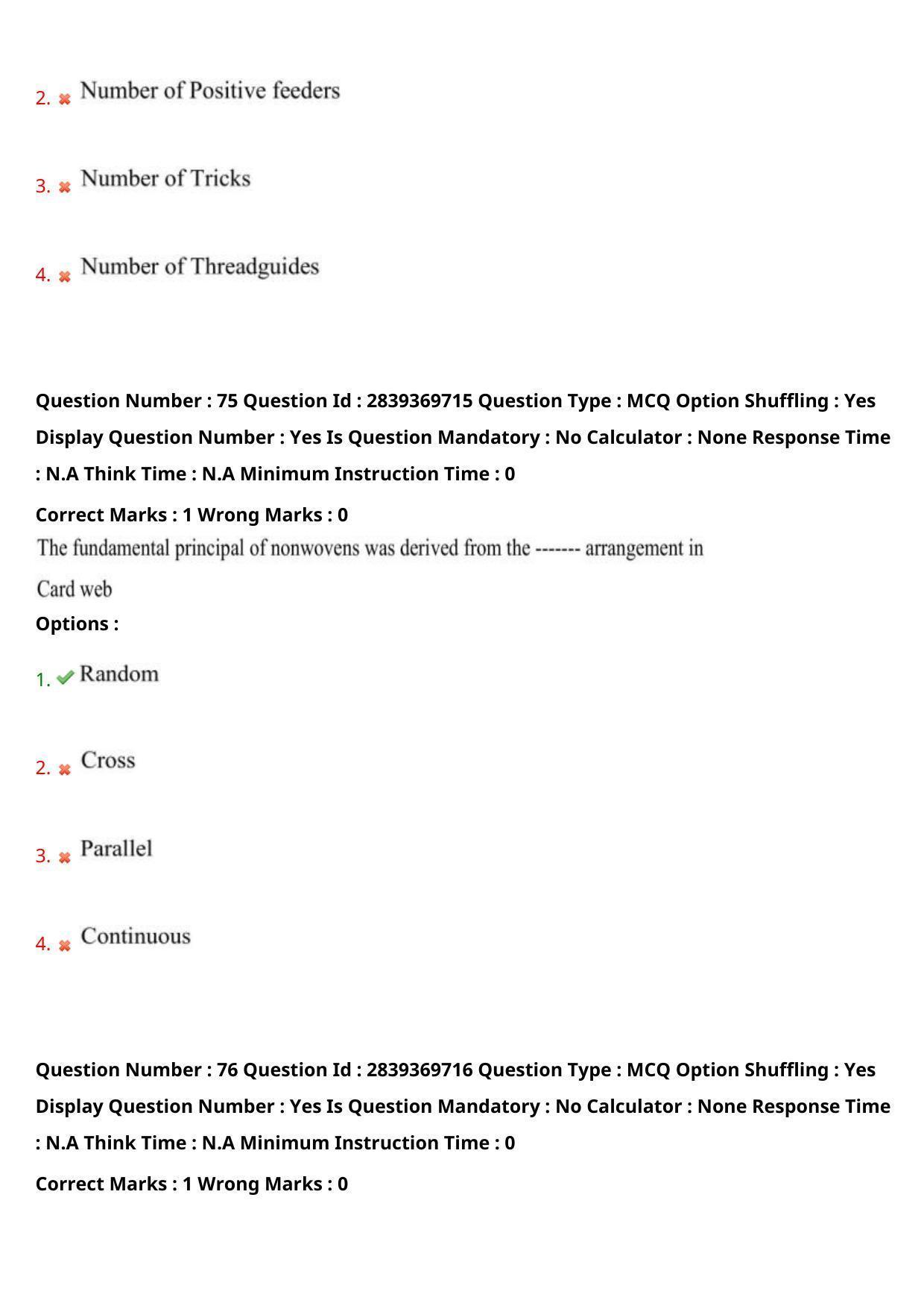 TS PGECET 2023: TX-TEXTILE TECHNOLOGY Question Papers - Page 46