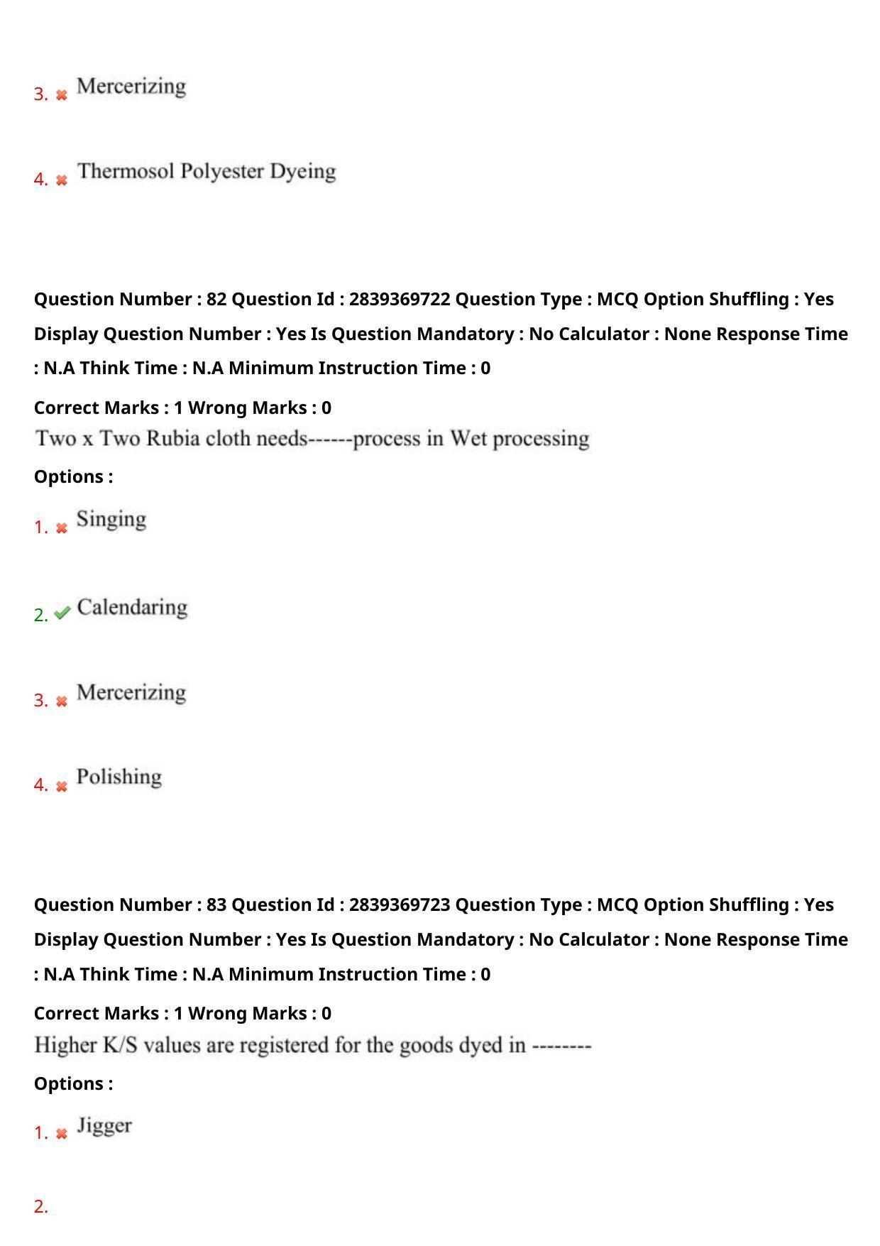 TS PGECET 2023: TX-TEXTILE TECHNOLOGY Question Papers - Page 50