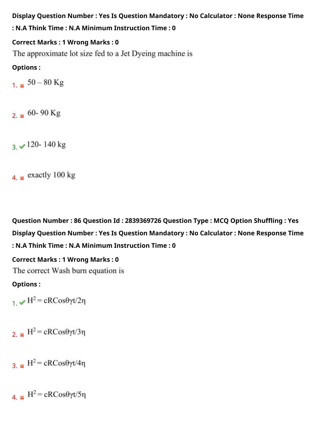 TS PGECET 2023: TX-TEXTILE TECHNOLOGY Question Papers - Page 52