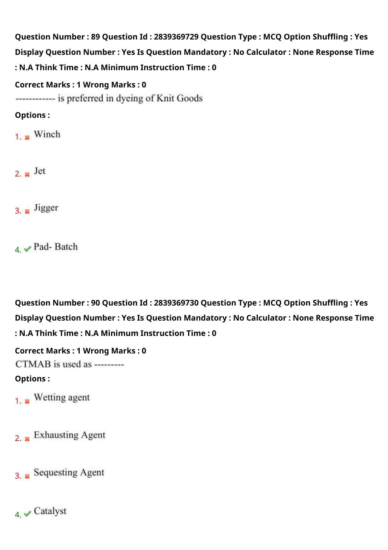 TS PGECET 2023: TX-TEXTILE TECHNOLOGY Question Papers - Page 54
