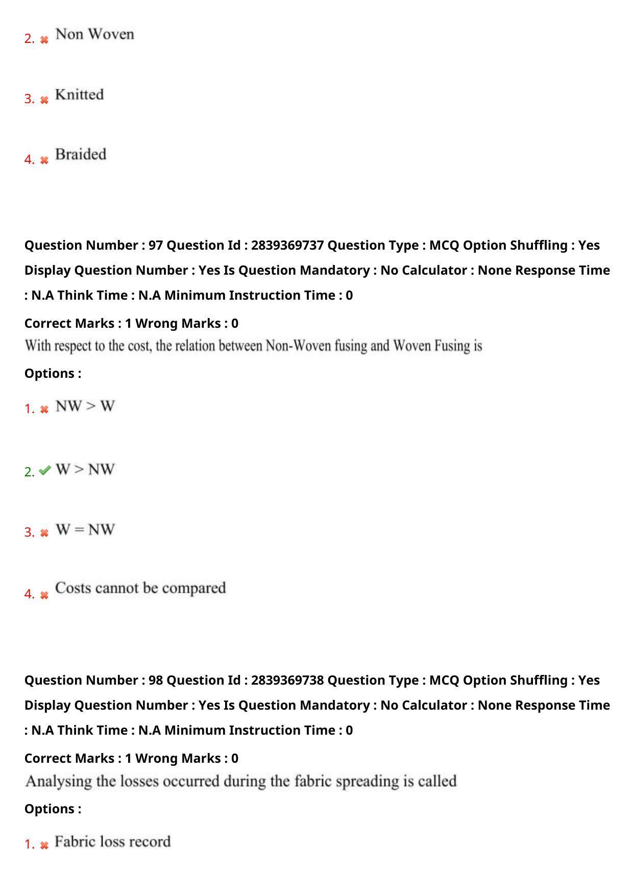 TS PGECET 2023: TX-TEXTILE TECHNOLOGY Question Papers - Page 58