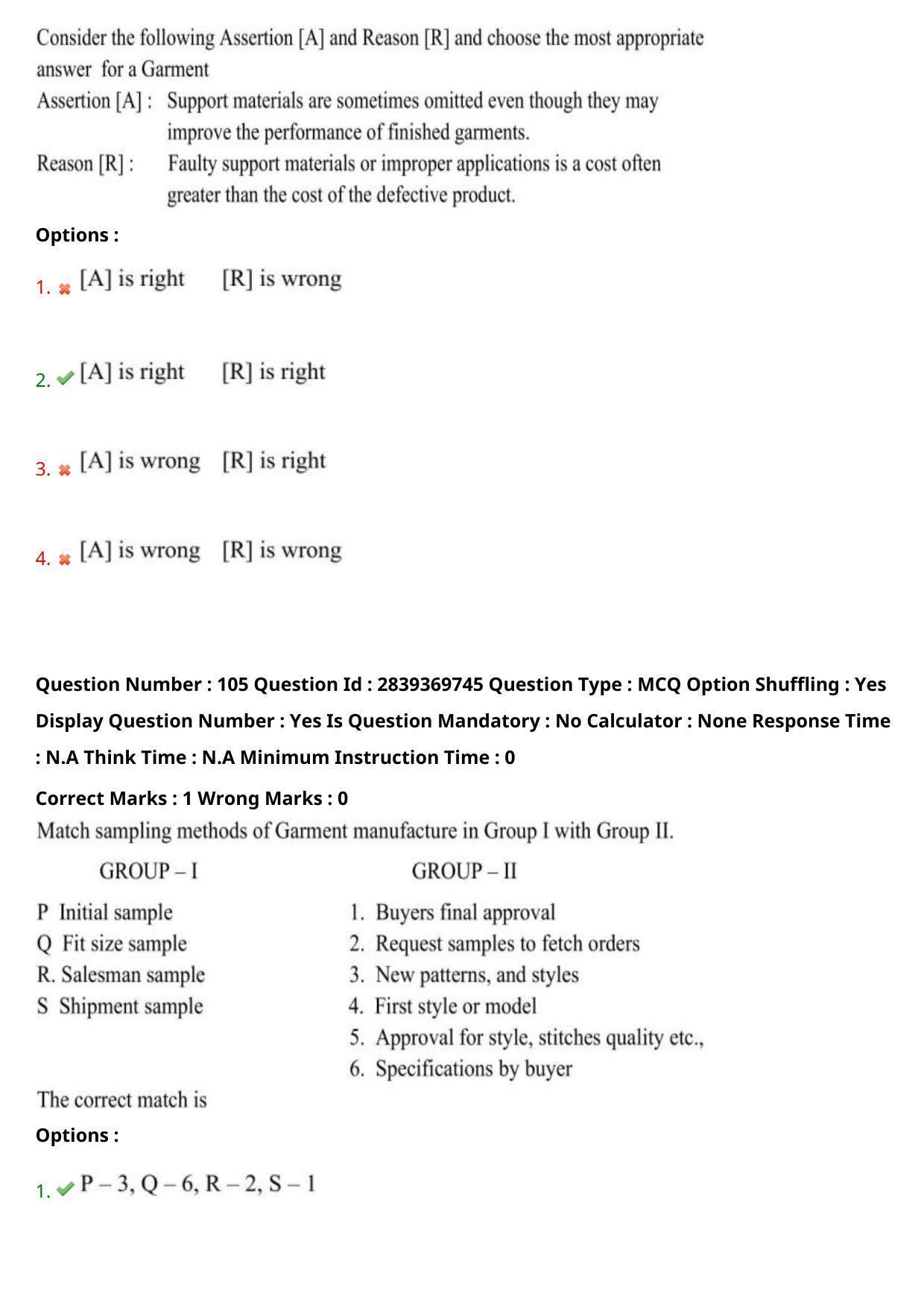 TS PGECET 2023: TX-TEXTILE TECHNOLOGY Question Papers - Page 62