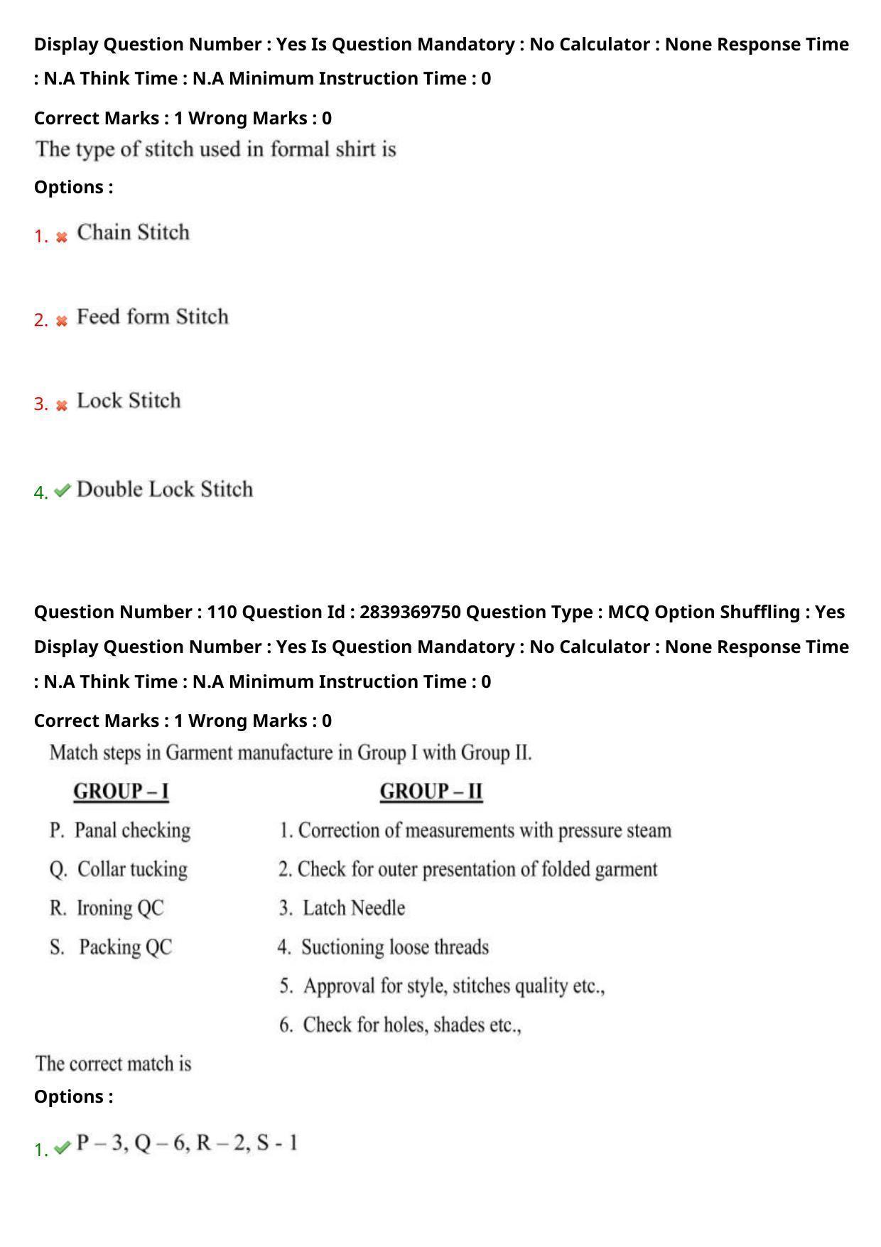TS PGECET 2023: TX-TEXTILE TECHNOLOGY Question Papers - Page 65