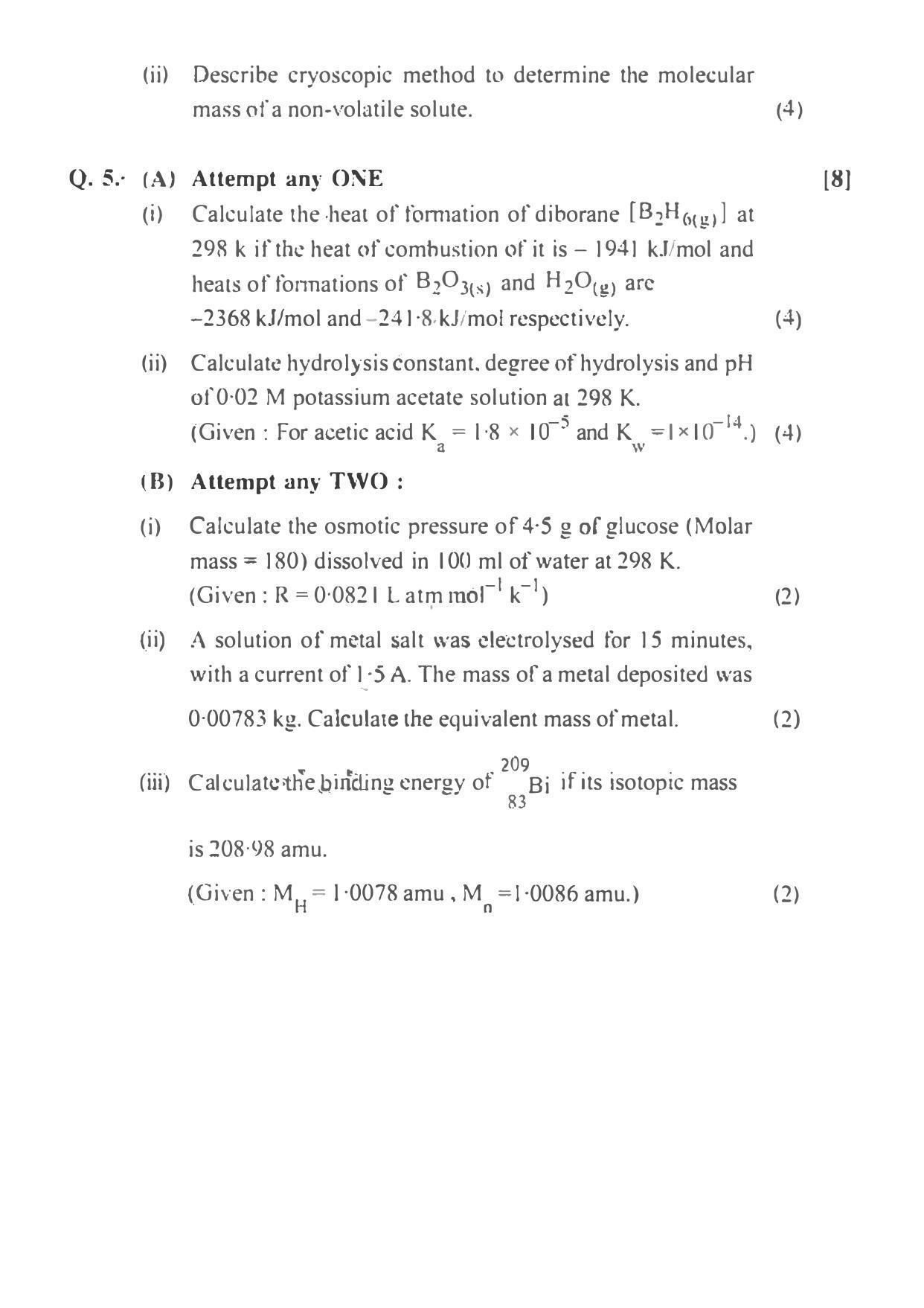 Maharashtra Board HSC Chemistry 2012 Question Paper - Page 4