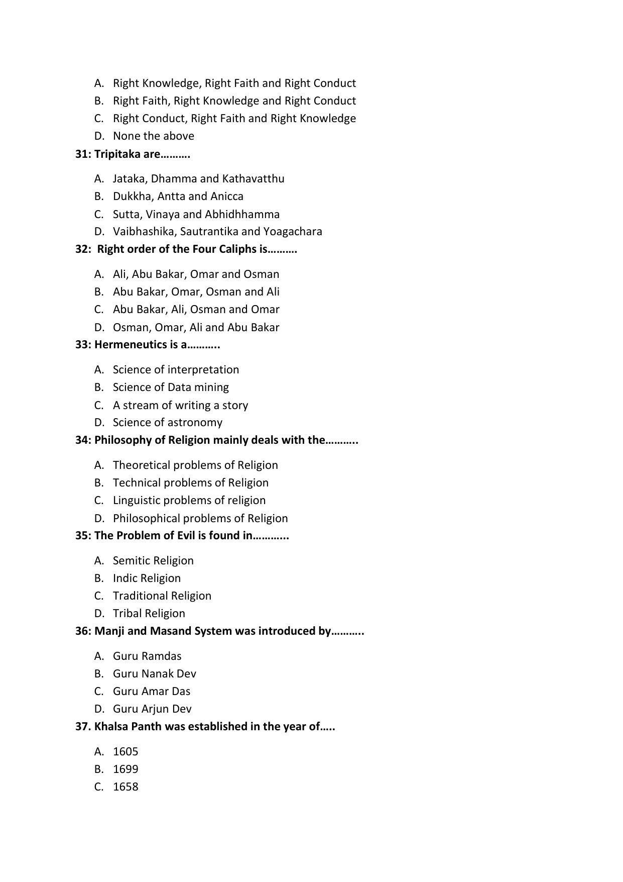 PU MPET Ancient Indian History & Archeology 2020 Question Papers - Page 71