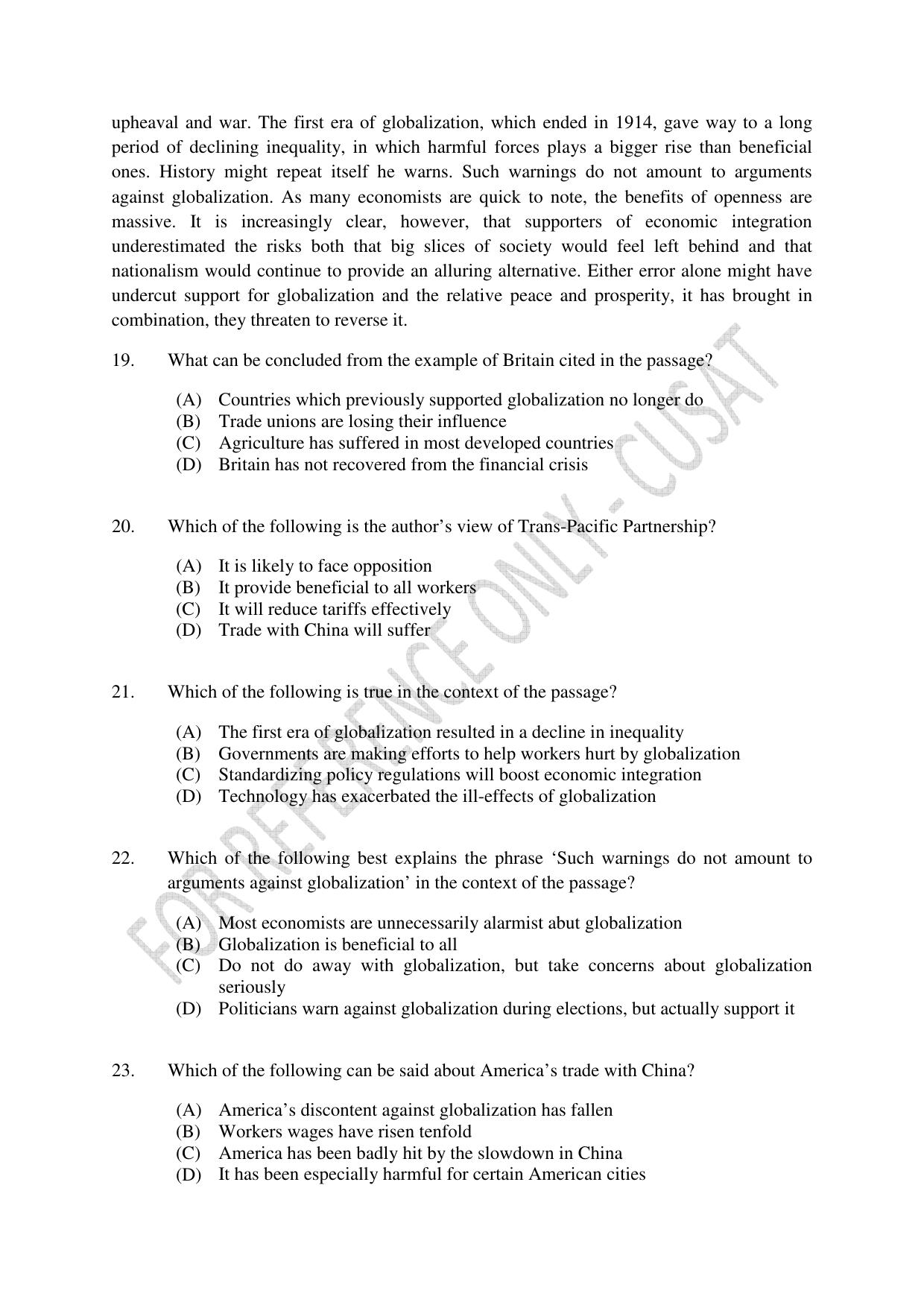 CUSAT CAT 2023 LLM Question Paper - Page 6