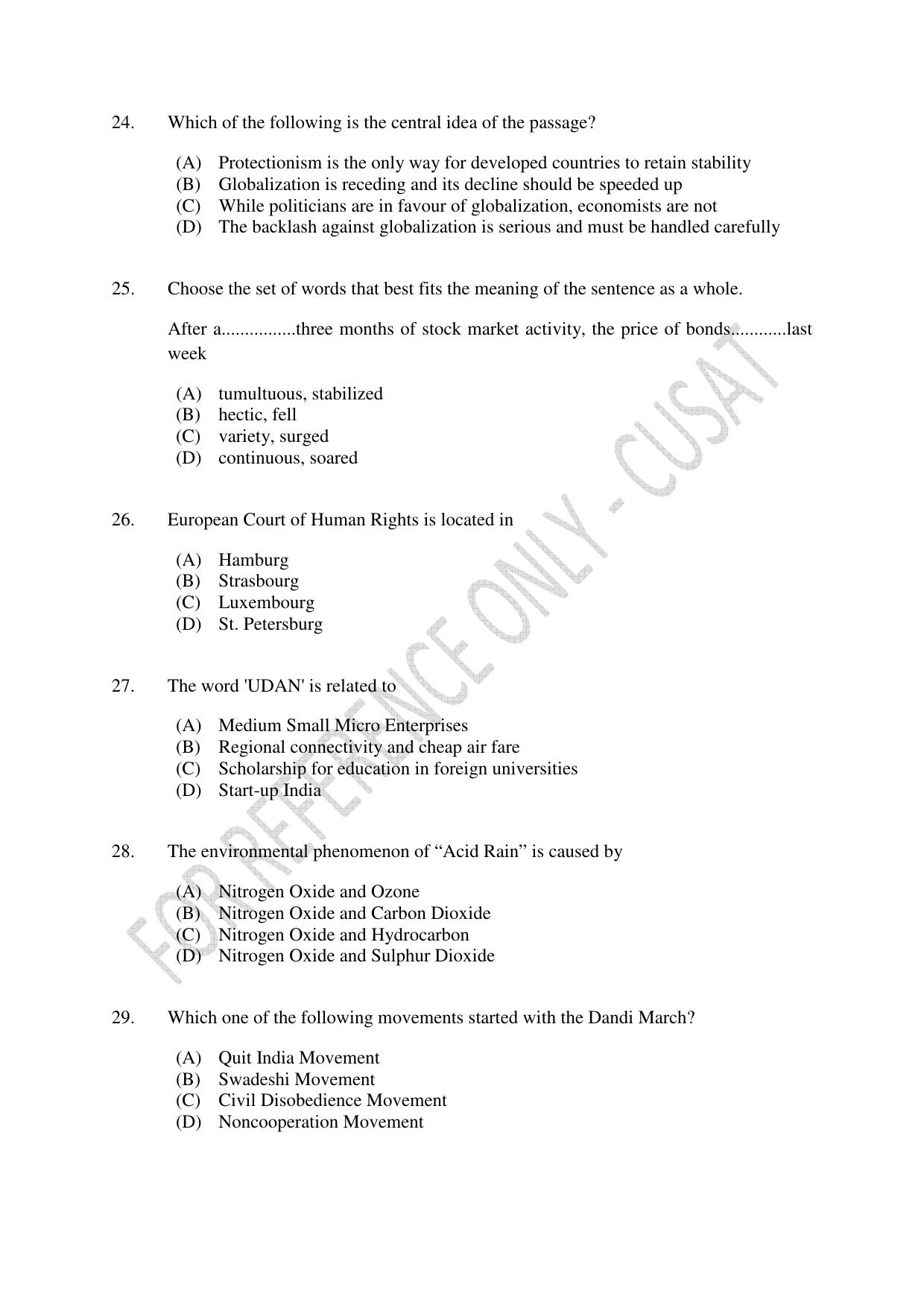 CUSAT CAT 2023 LLM Question Paper - Page 7