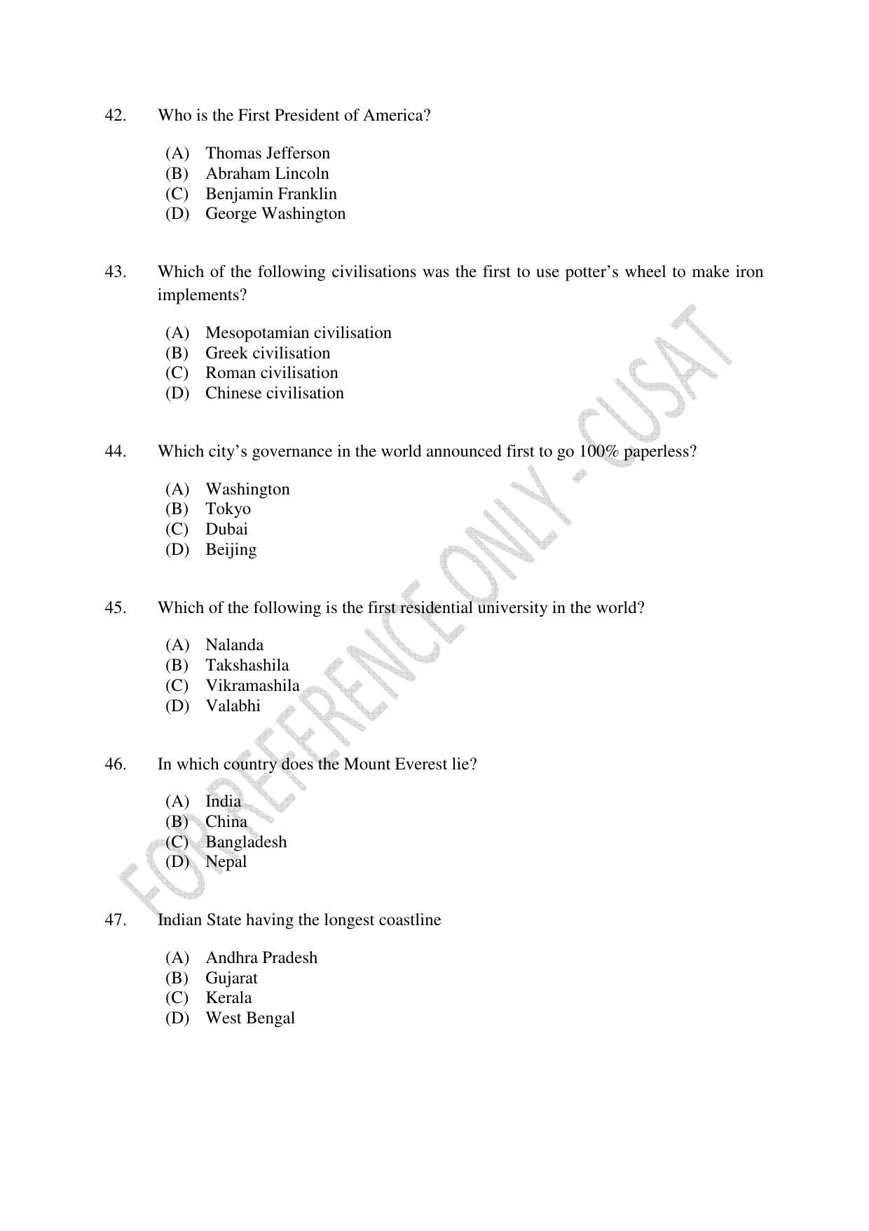 CUSAT CAT 2023 LLM Question Paper - Page 10