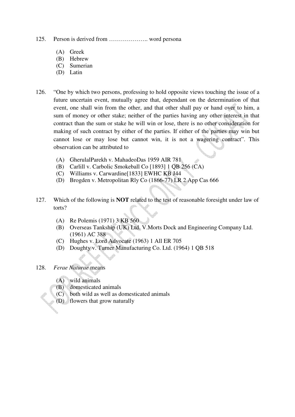 CUSAT CAT 2023 LLM Question Paper - Page 28