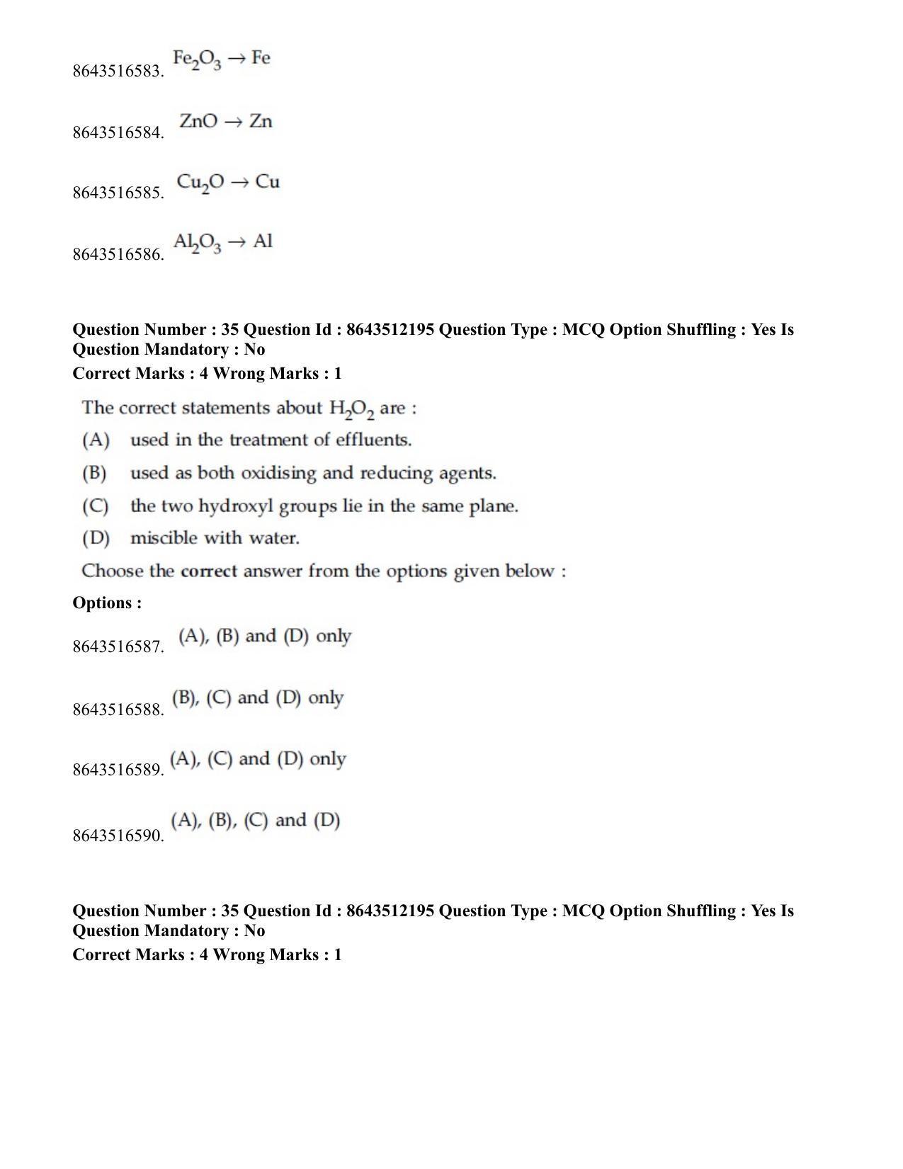 JEE Mains 2021: BTech H (Shift 2) 16-03-2021 Question Paper - Page 34