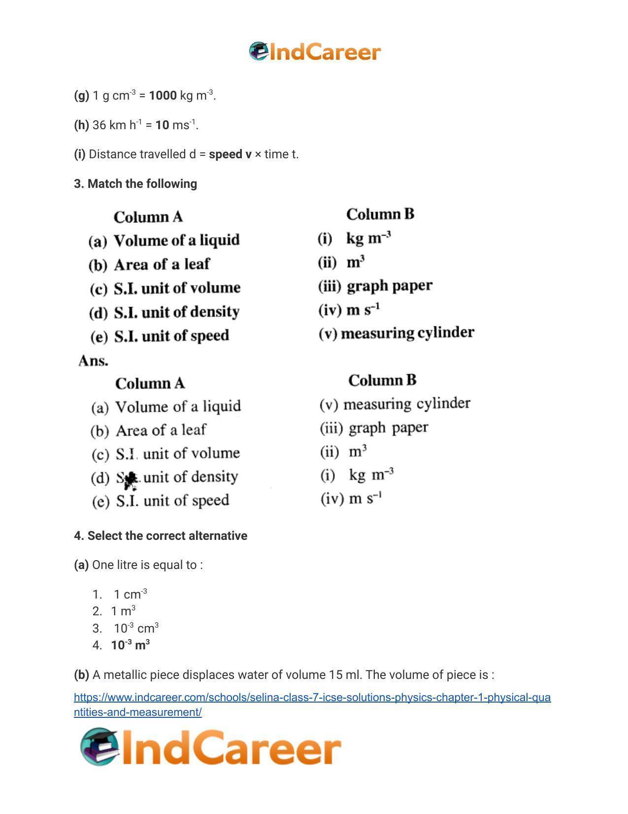Selina Class 7 ICSE Solutions Physics : Chapter 1- Physical Quantities and Measurement - Page 4