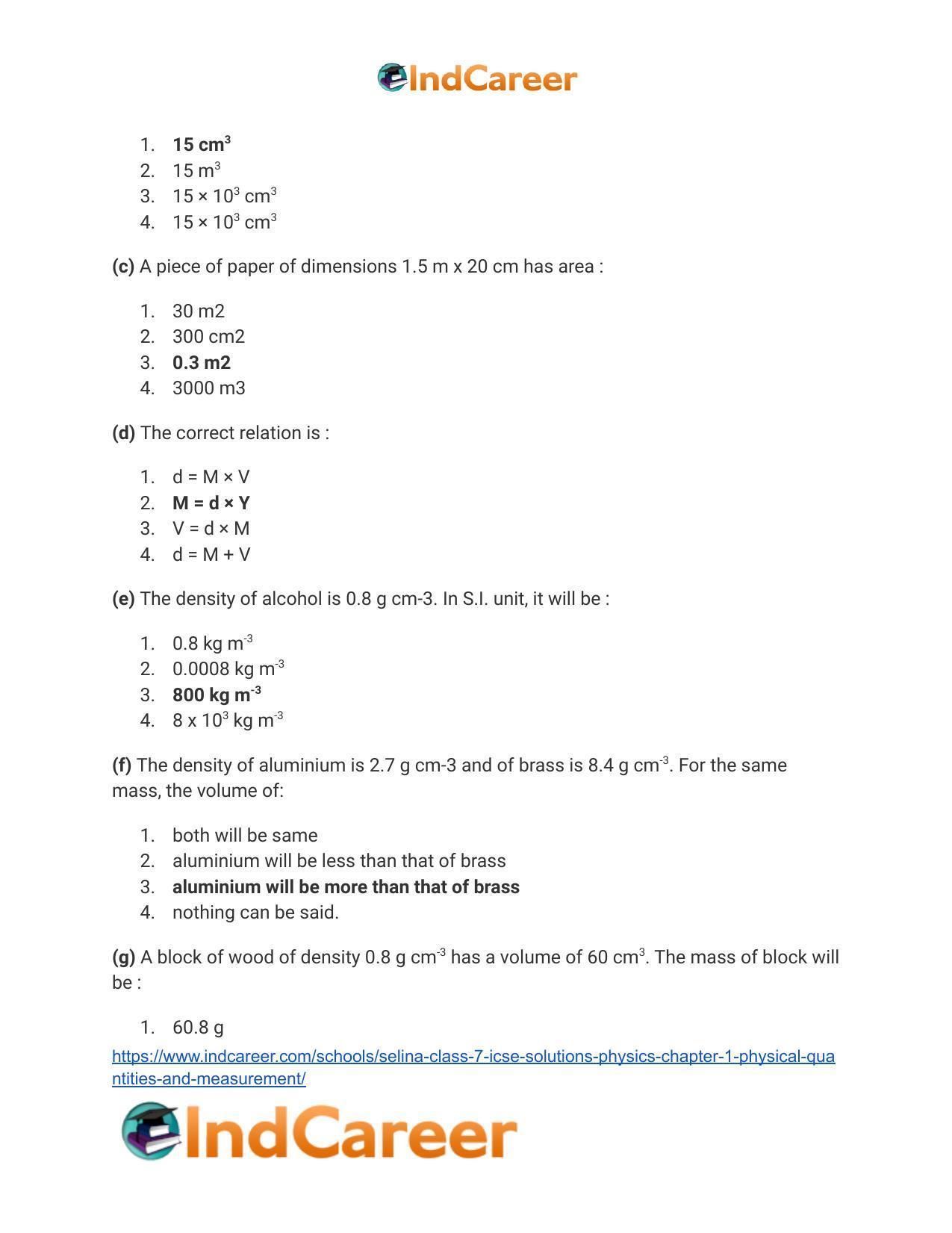 Selina Class 7 ICSE Solutions Physics : Chapter 1- Physical Quantities and Measurement - Page 5