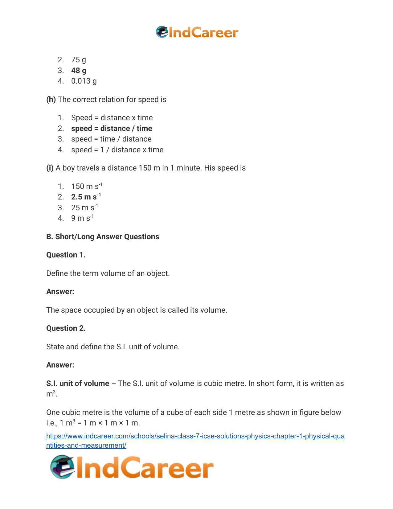 Selina Class 7 ICSE Solutions Physics : Chapter 1- Physical Quantities and Measurement - Page 6
