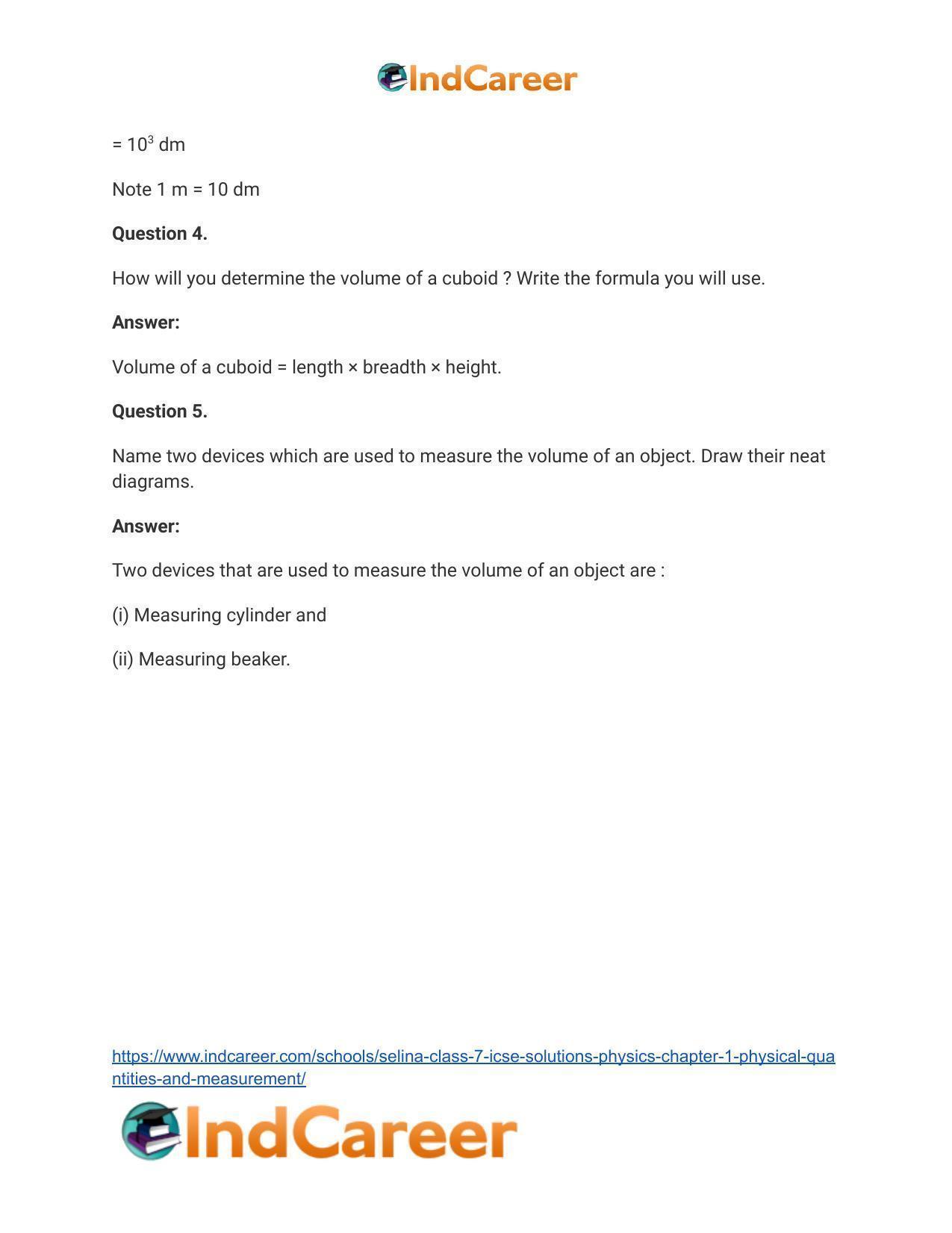 Selina Class 7 ICSE Solutions Physics : Chapter 1- Physical Quantities and Measurement - Page 8