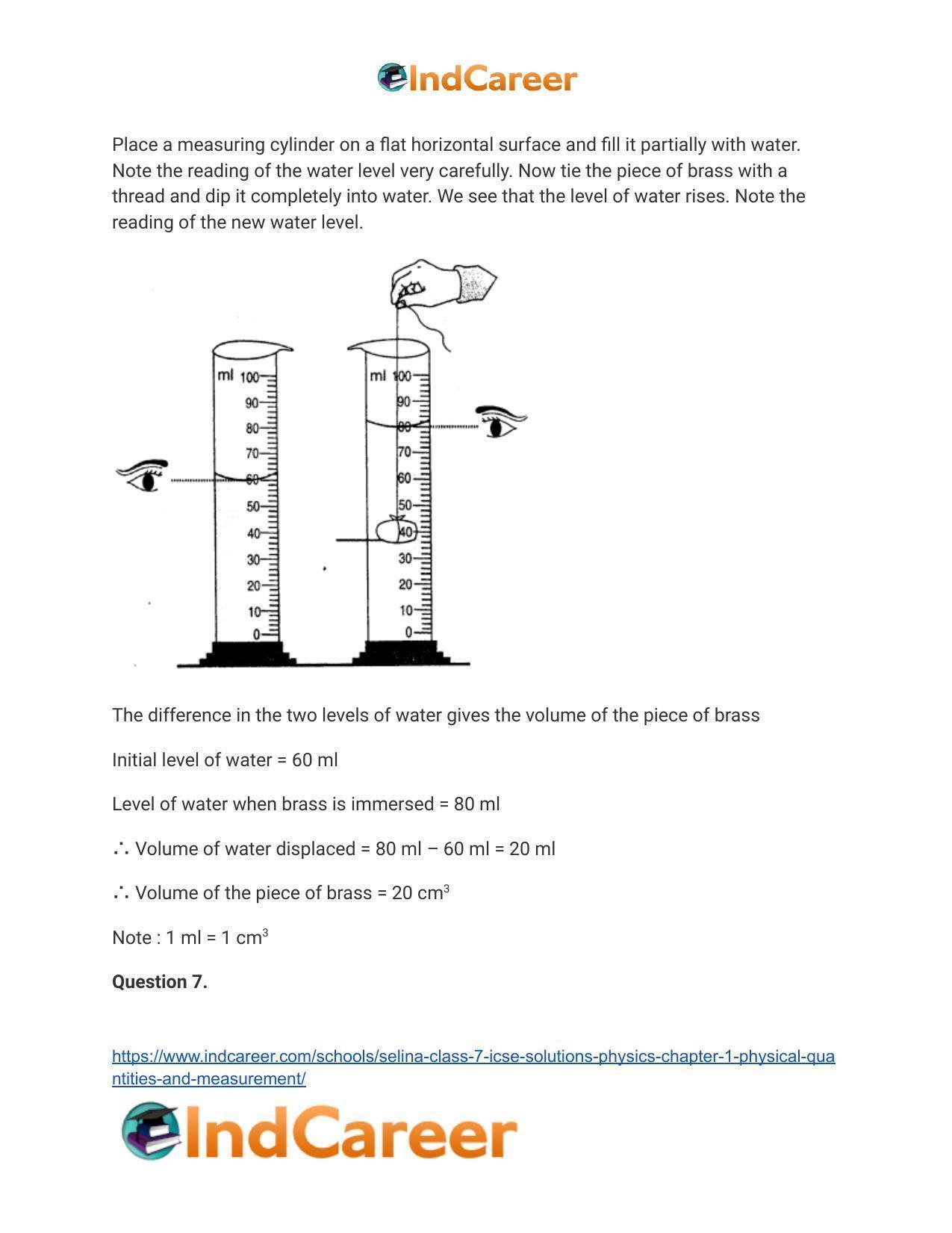Selina Class 7 ICSE Solutions Physics : Chapter 1- Physical Quantities and Measurement - Page 10