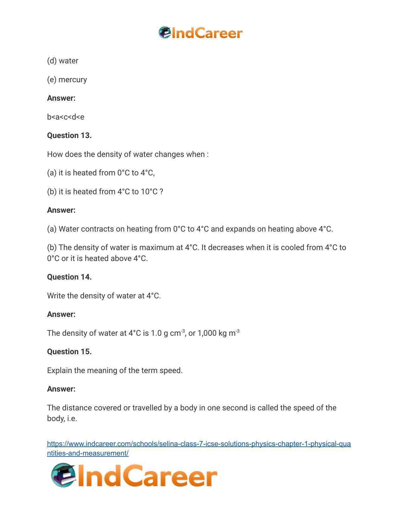 Selina Class 7 ICSE Solutions Physics : Chapter 1- Physical Quantities and Measurement - Page 14