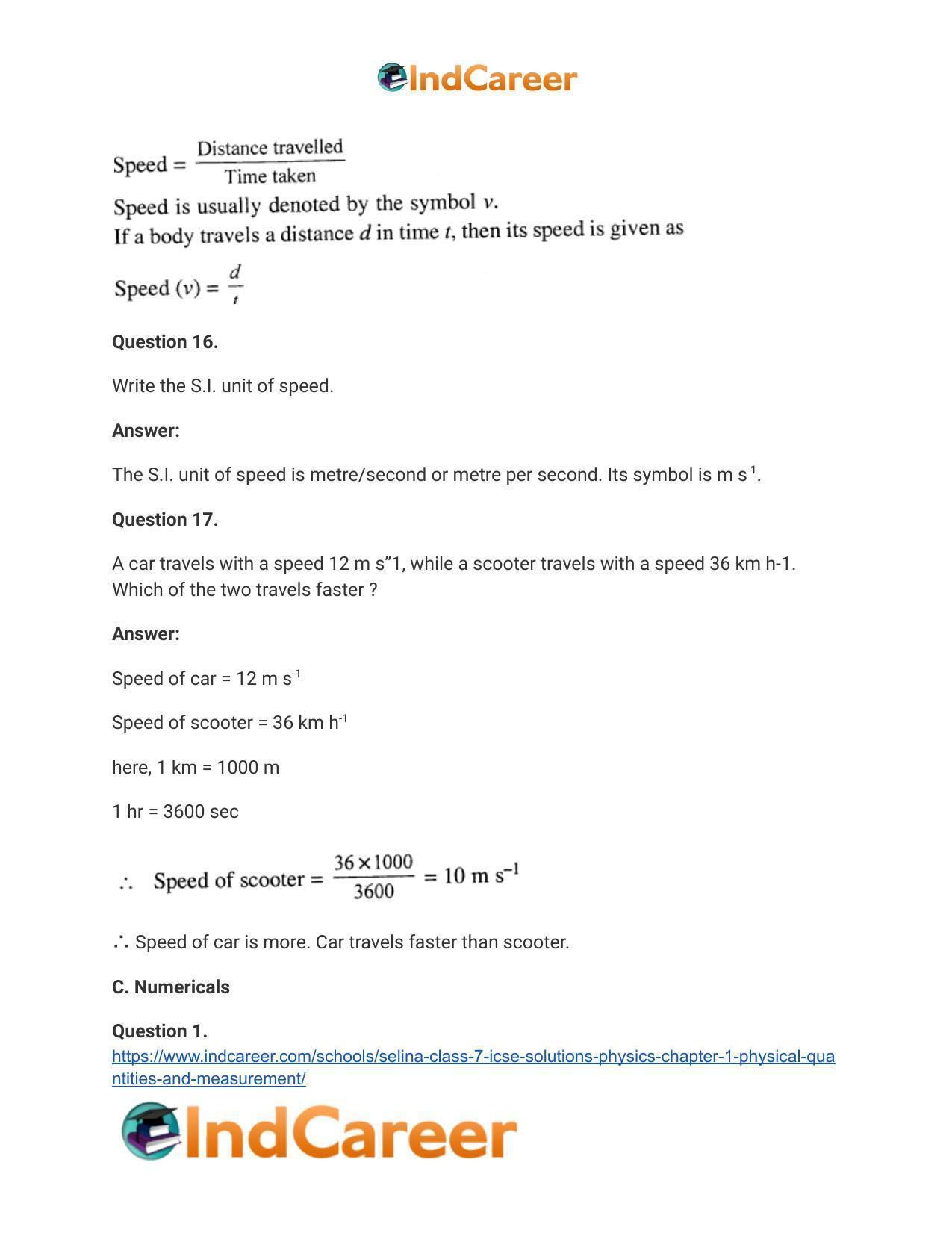Selina Class 7 ICSE Solutions Physics : Chapter 1- Physical Quantities and Measurement - Page 15