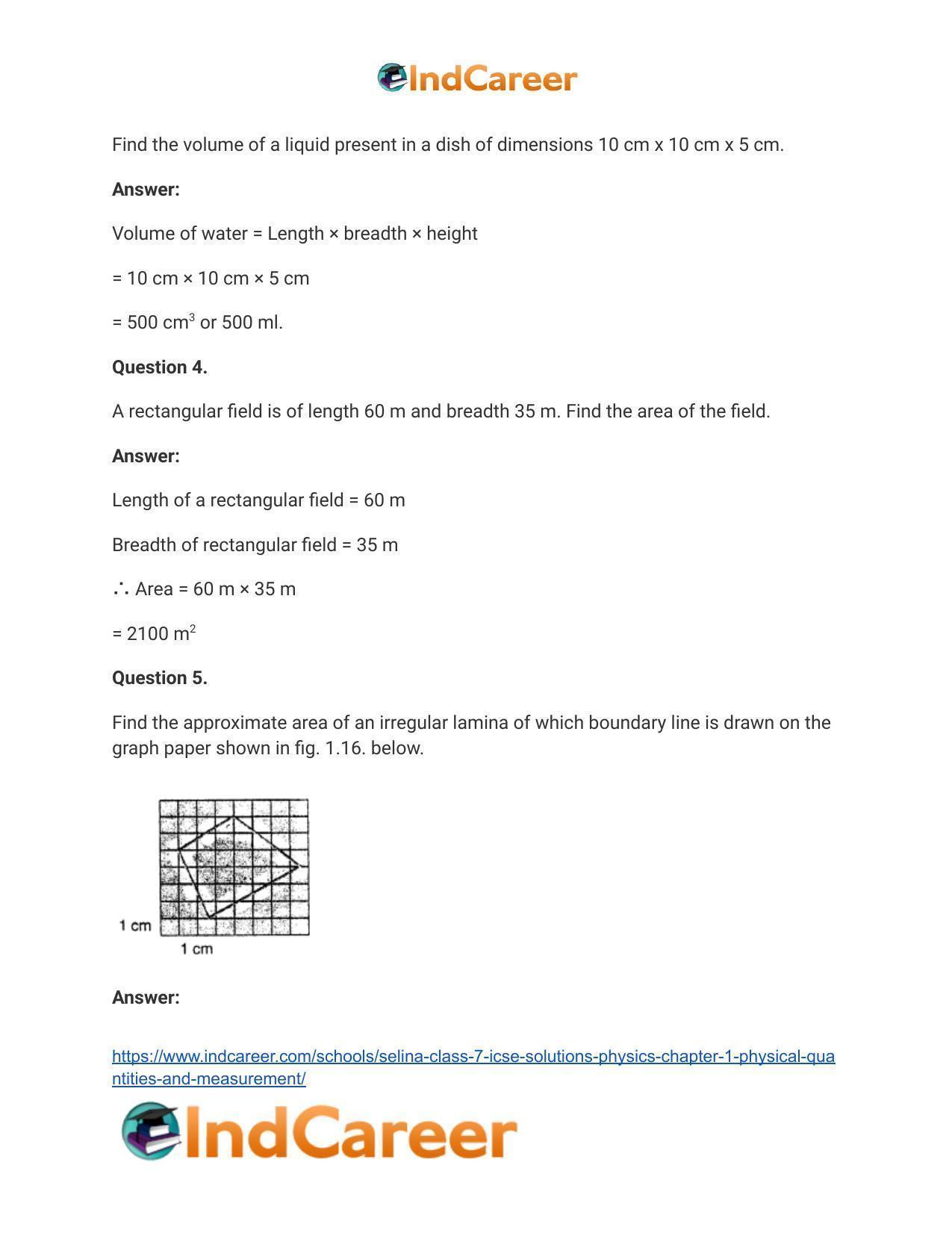 Selina Class 7 ICSE Solutions Physics : Chapter 1- Physical Quantities and Measurement - Page 17
