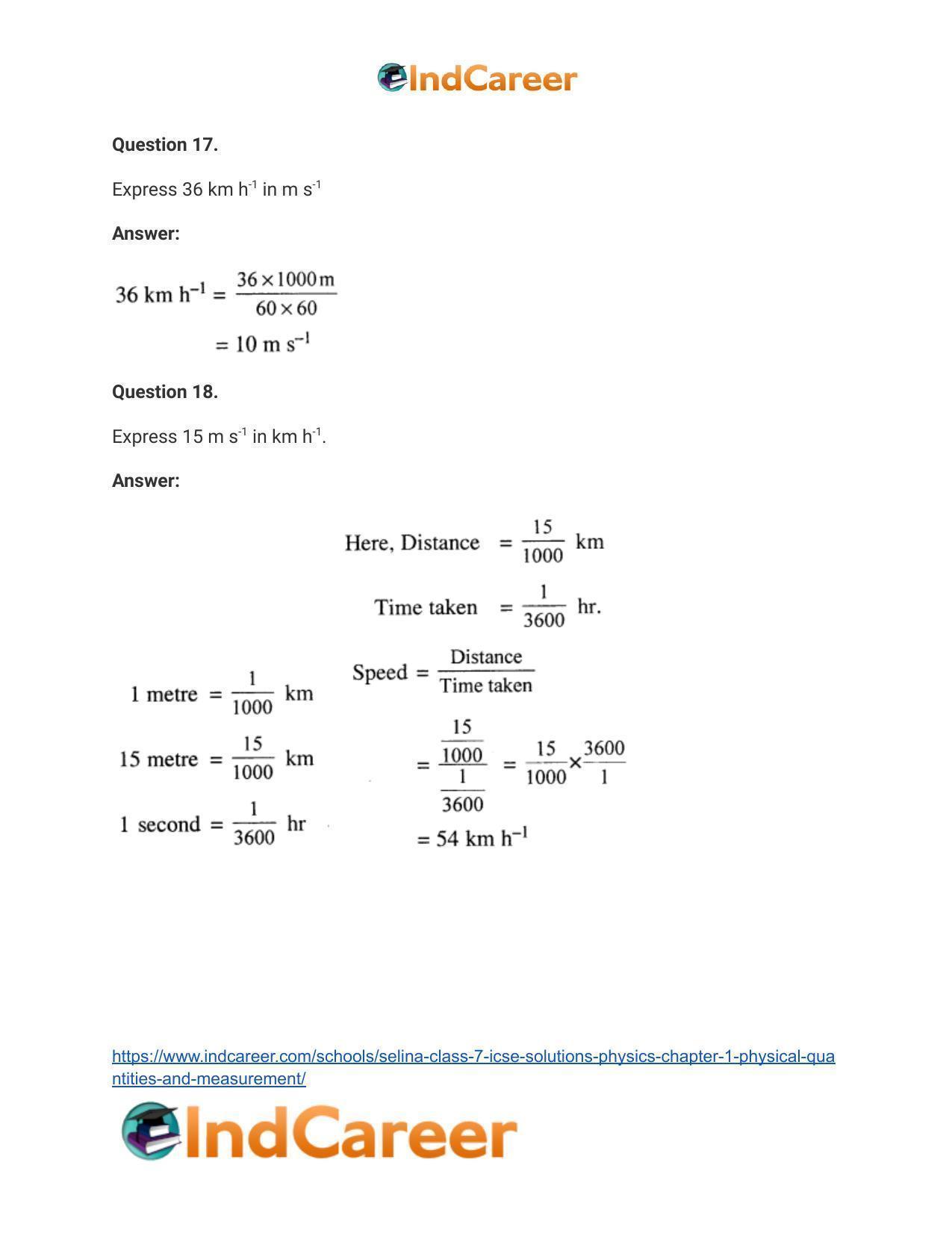 Selina Class 7 ICSE Solutions Physics : Chapter 1- Physical Quantities and Measurement - Page 25