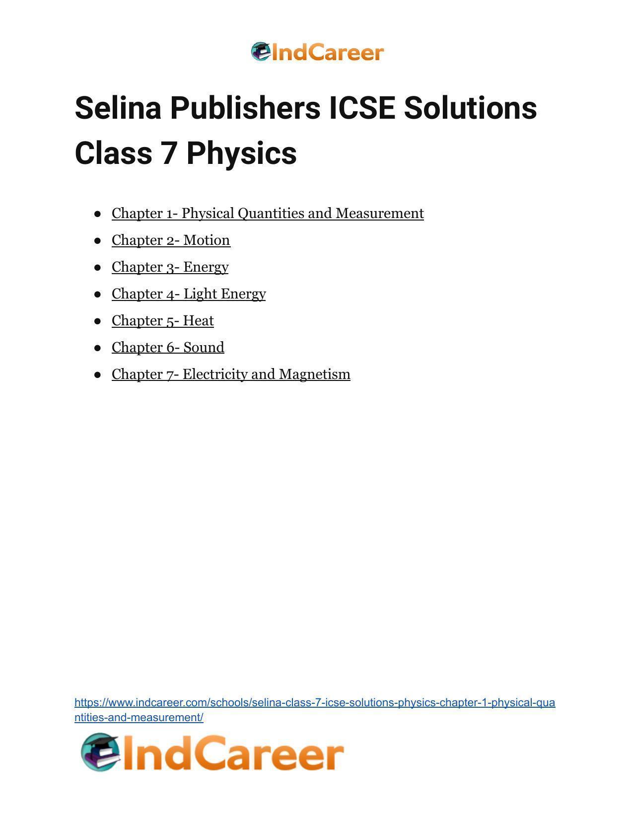Selina Class 7 ICSE Solutions Physics : Chapter 1- Physical Quantities and Measurement - Page 27