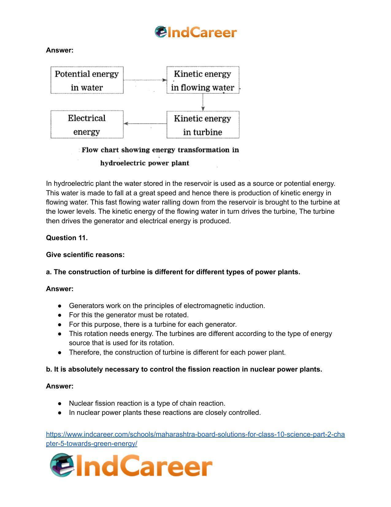 Maharashtra Board Solutions for Class 10- Science (Part 2): Chapter 5- Towards Green Energy - Page 11