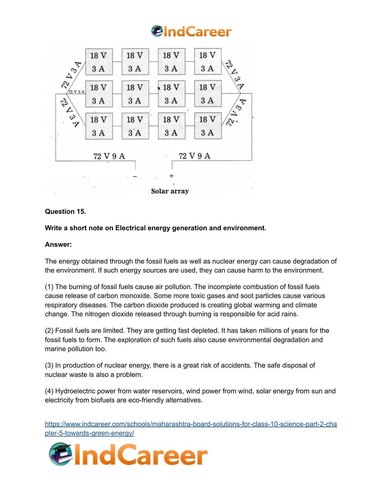 Maharashtra Board Solutions for Class 10- Science (Part 2): Chapter 5- Towards Green Energy - Page 15