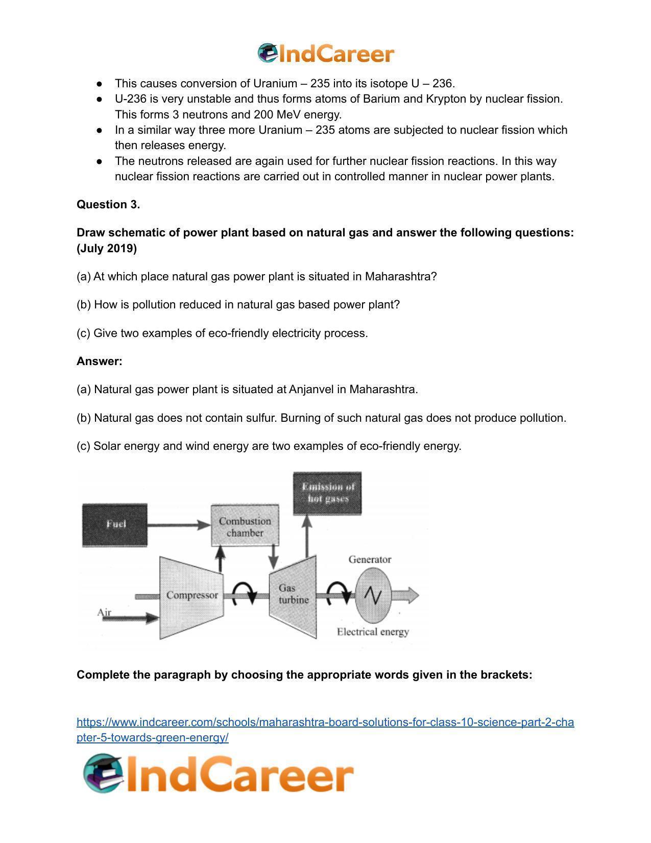 Maharashtra Board Solutions for Class 10- Science (Part 2): Chapter 5- Towards Green Energy - Page 30