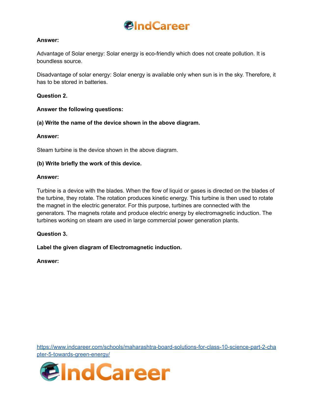 Maharashtra Board Solutions for Class 10- Science (Part 2): Chapter 5- Towards Green Energy - Page 35