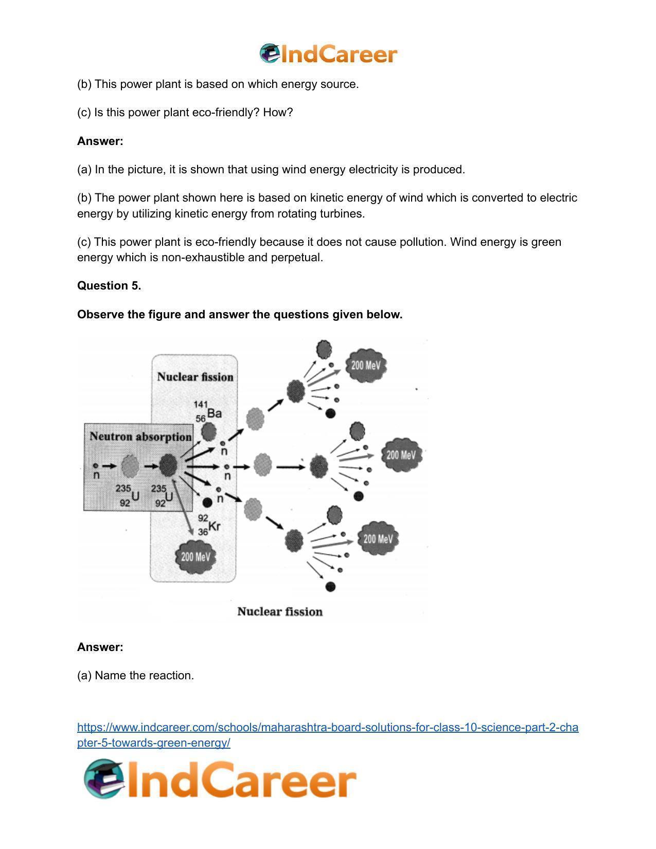 Maharashtra Board Solutions for Class 10- Science (Part 2): Chapter 5- Towards Green Energy - Page 37