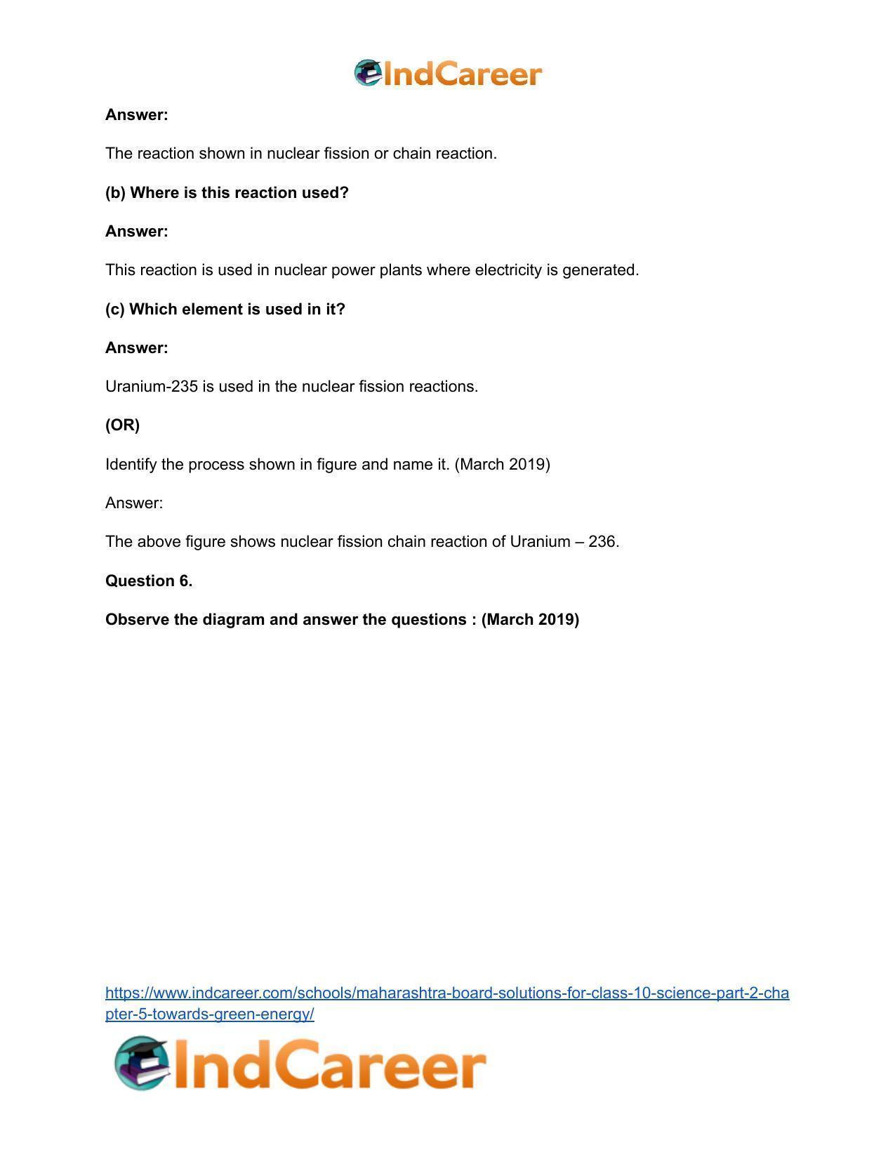 Maharashtra Board Solutions for Class 10- Science (Part 2): Chapter 5- Towards Green Energy - Page 38