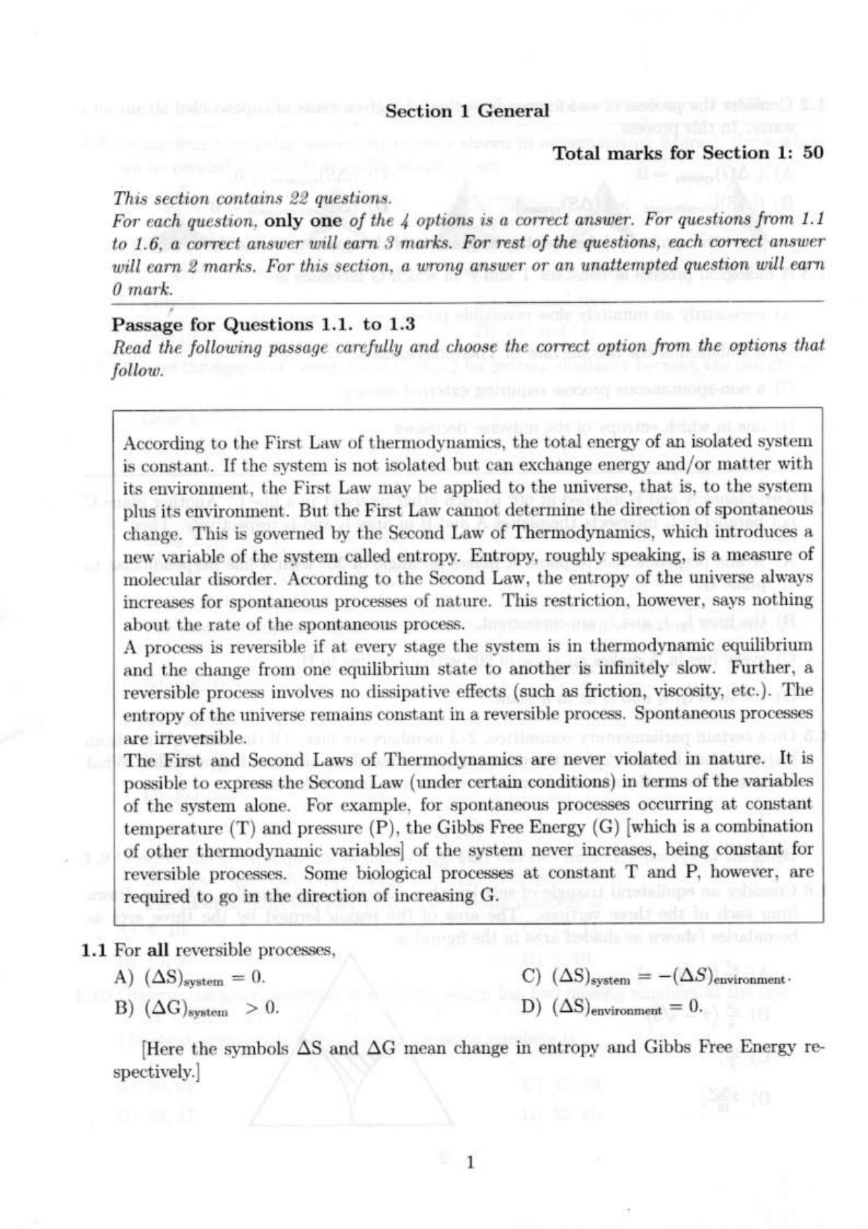 NEST 2009 Question Paper. - Page 3